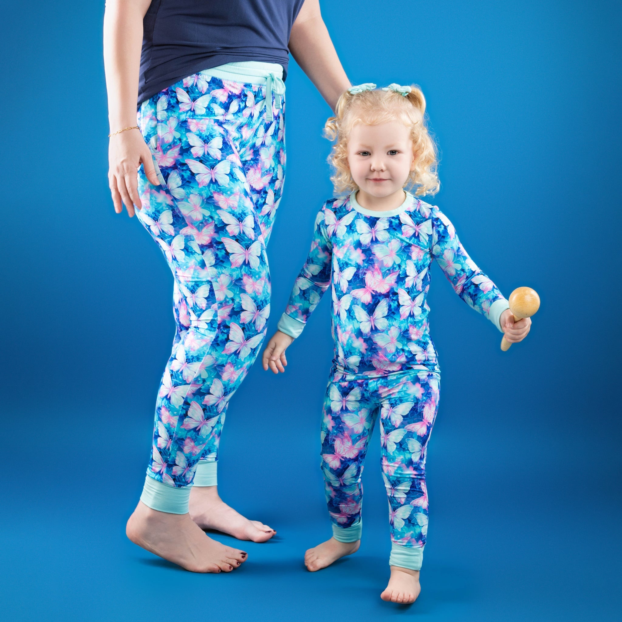Electric Butterflies | Women's Bamboo Jogger Pajama Pants