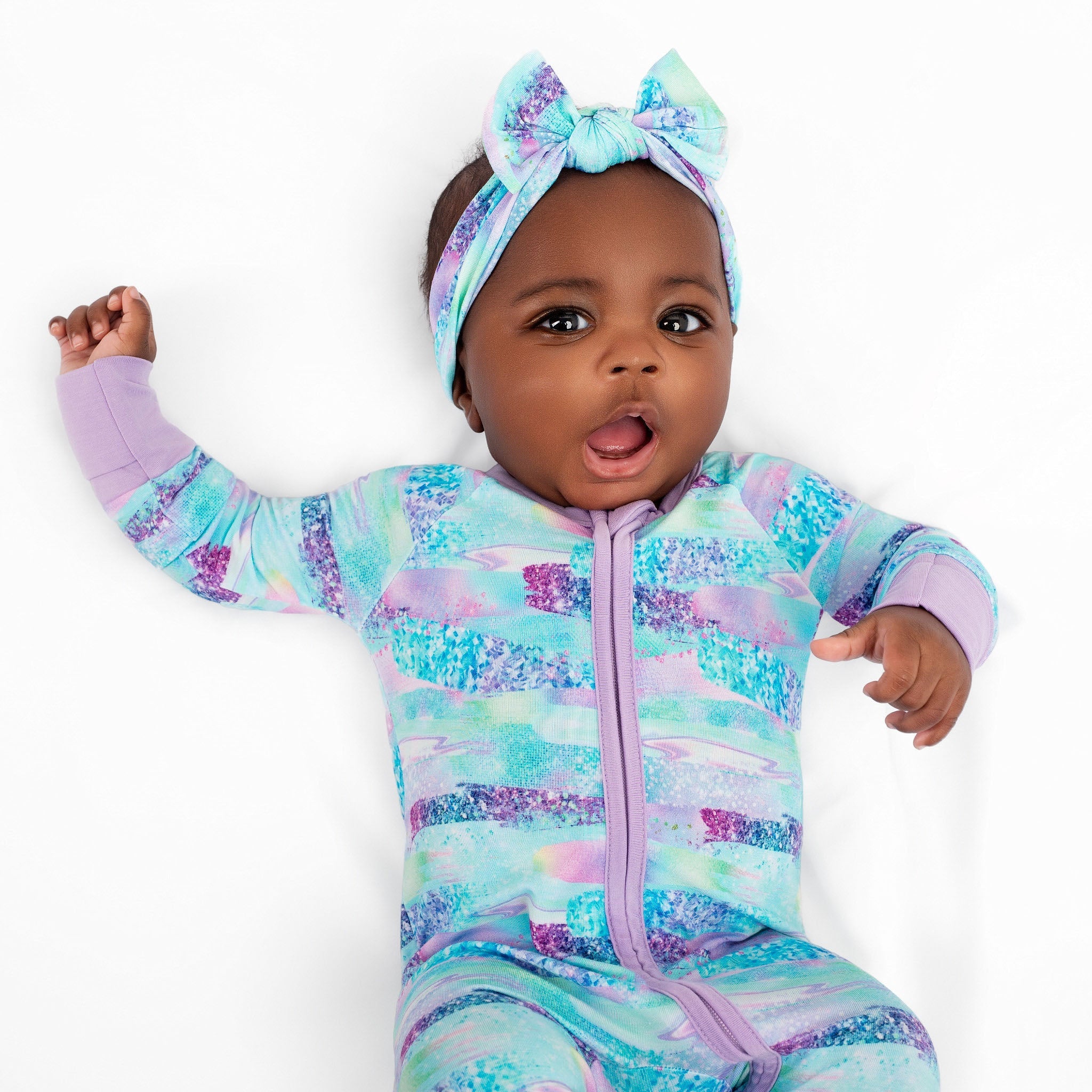 Mermaid Glitter | Convertible Bamboo Zipper Baby Pajamas