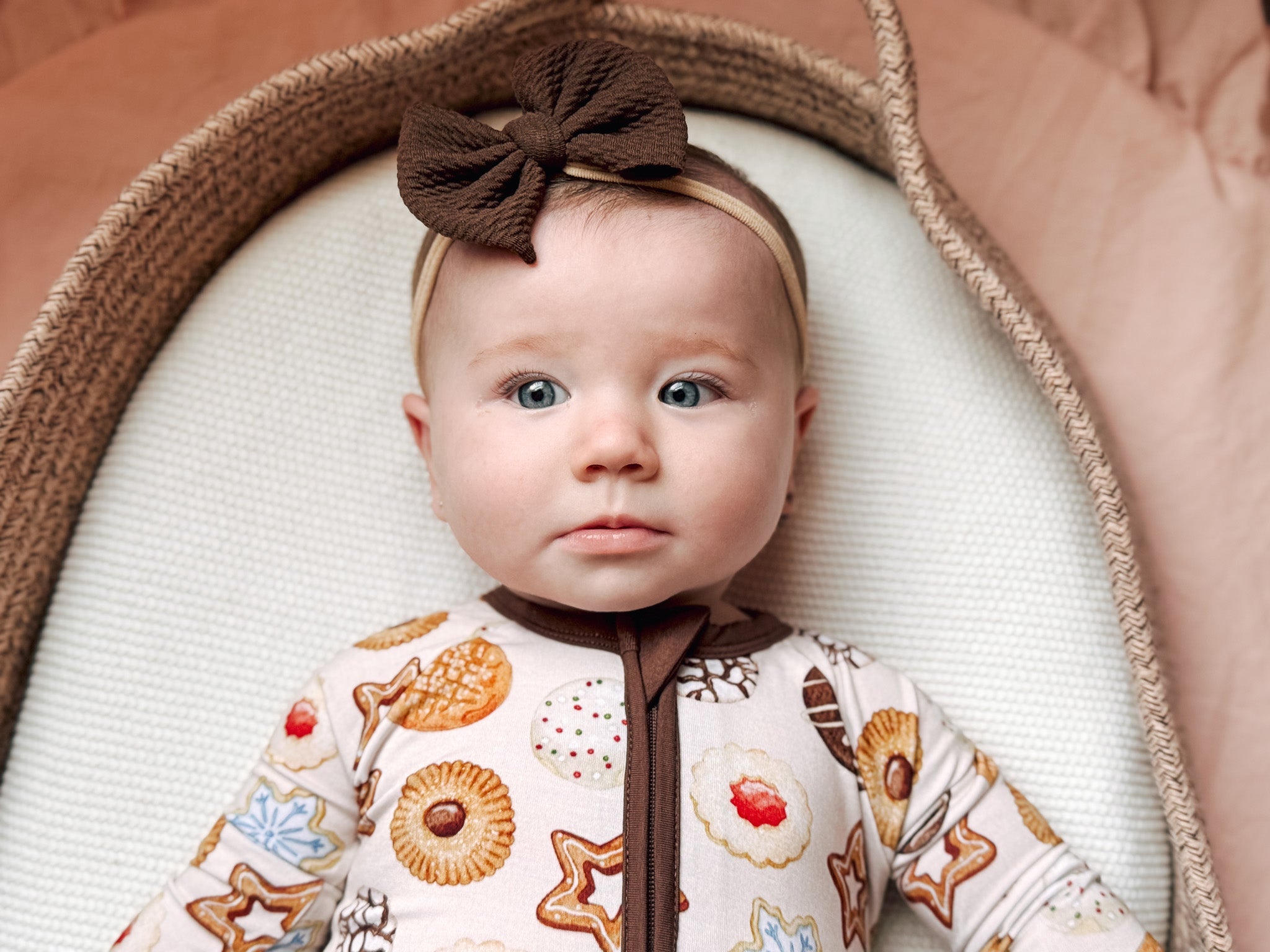 Chocolate | Baby Girl Nylon Bow