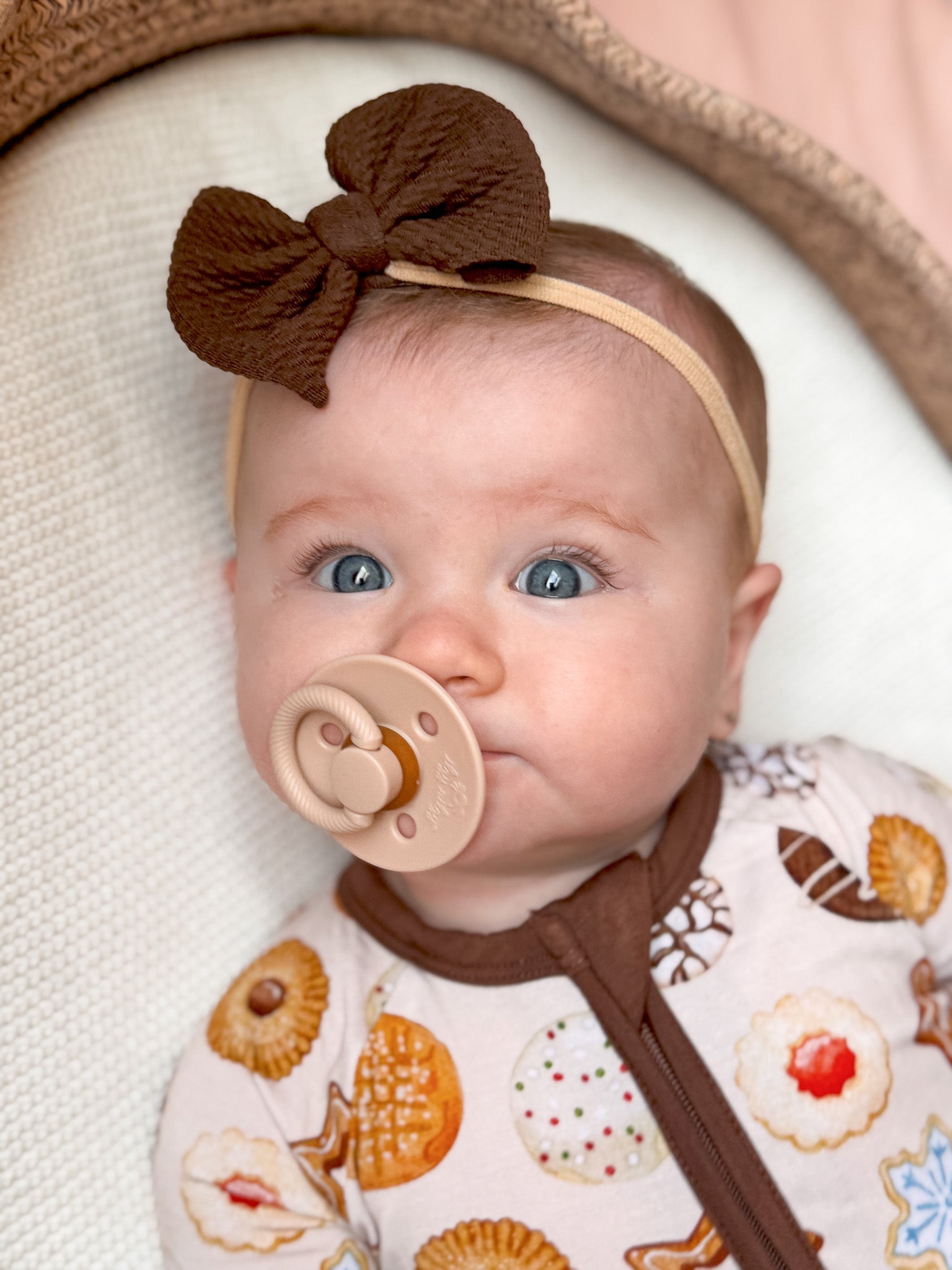 Chocolate | Baby Girl Nylon Bow