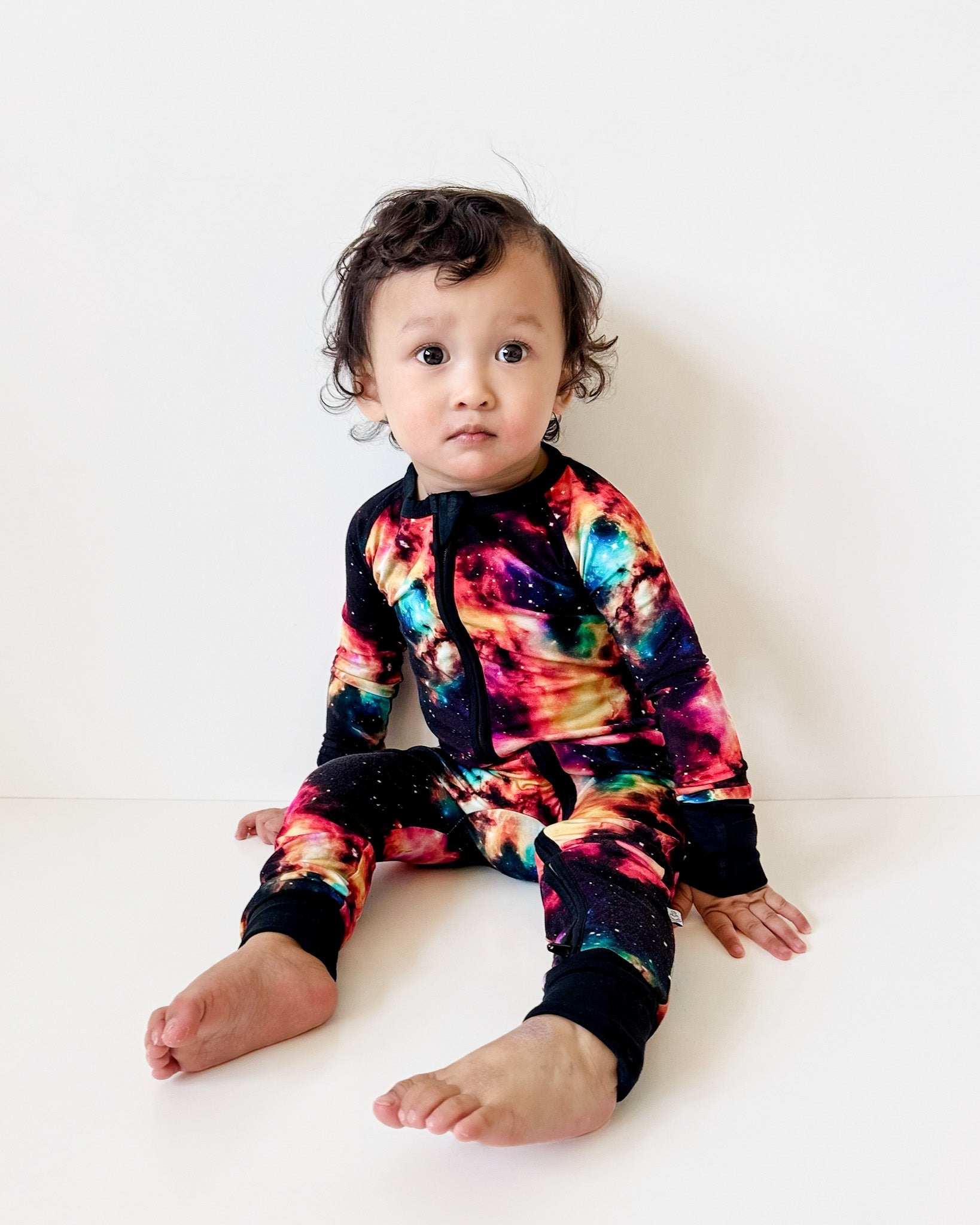 Cosmic Nebula | Convertible Bamboo Zipper Baby Pajamas