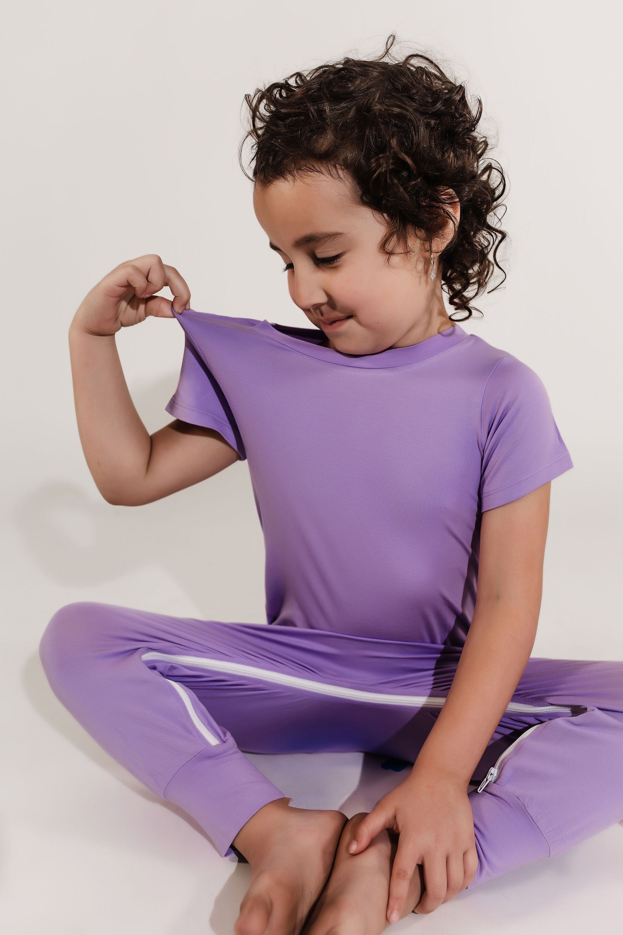 Lavender Bamboo Lyocell Zip Romper