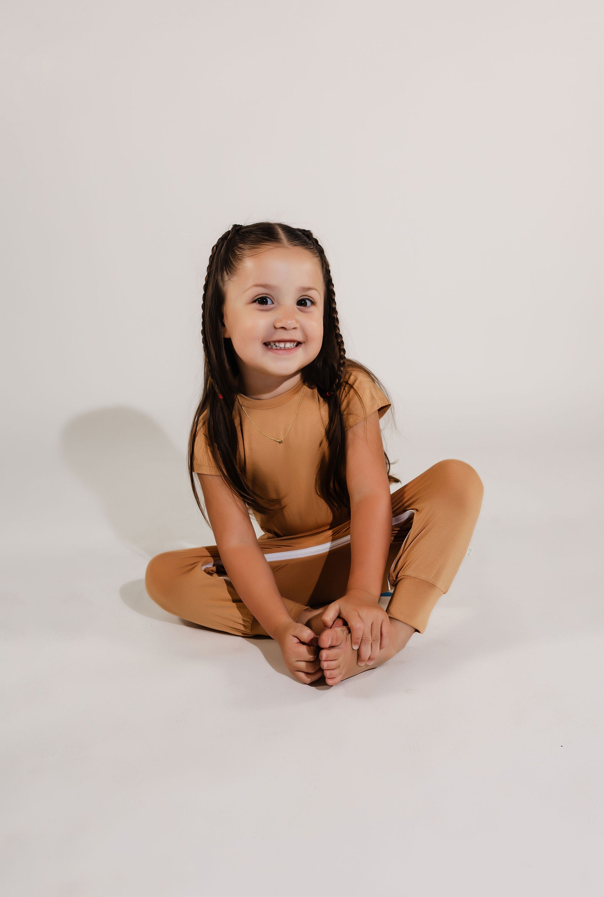 Camel Bamboo Lyocell Zip Romper