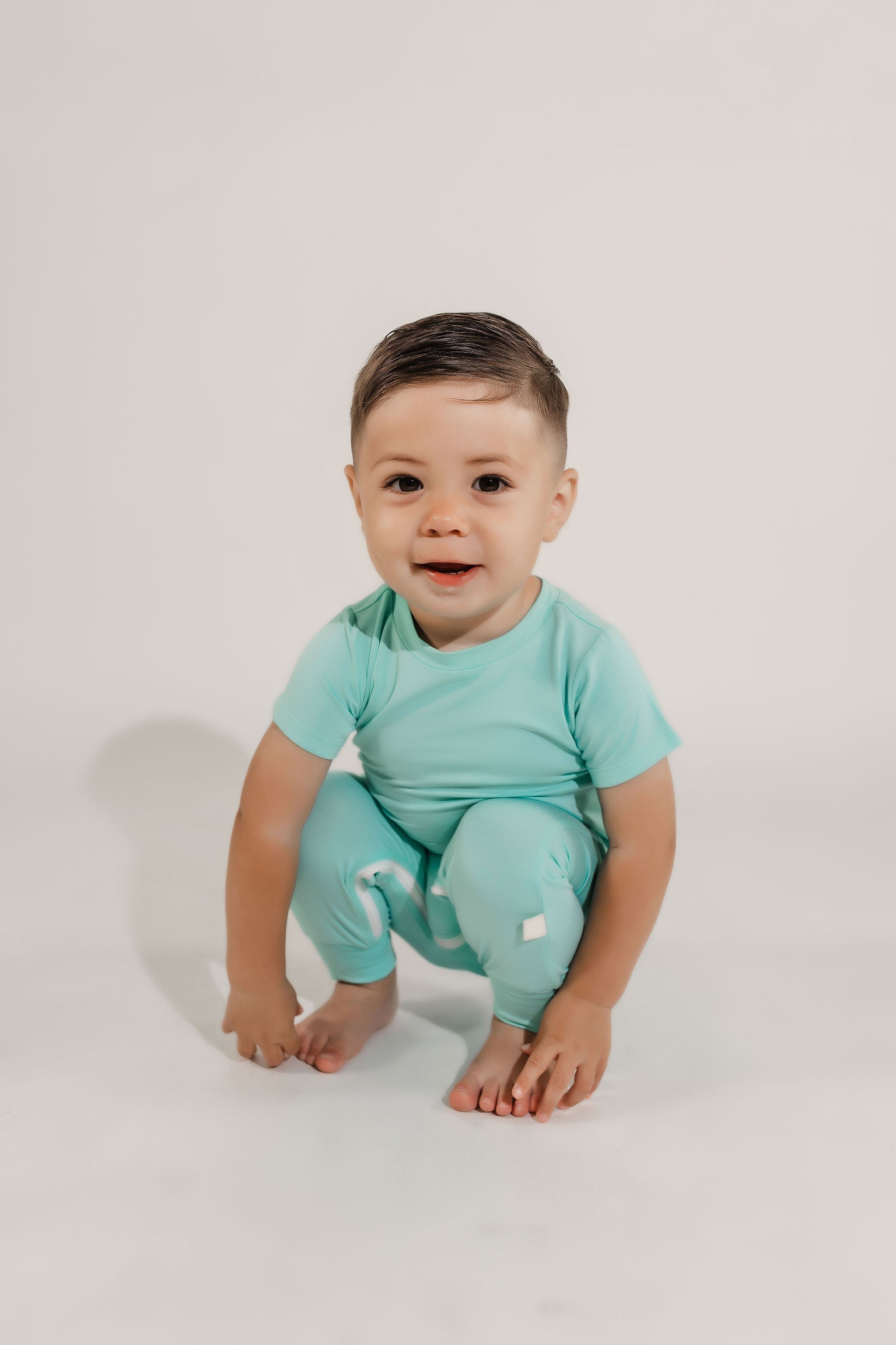 Mint Bamboo Lyocell Zip Romper