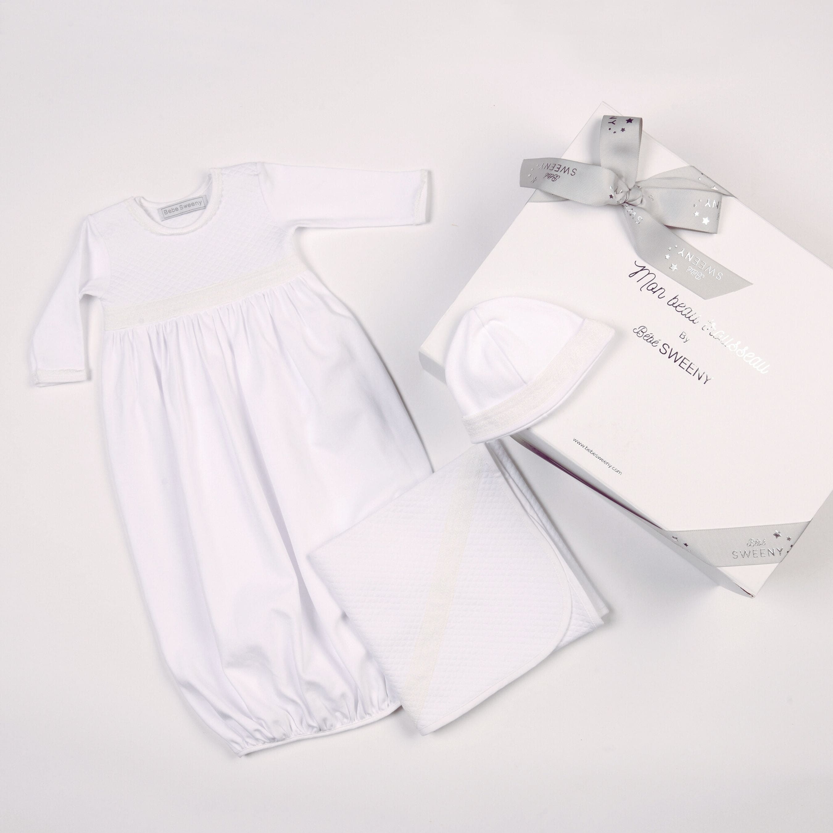 Baby White Cotton Gown Set (3)
