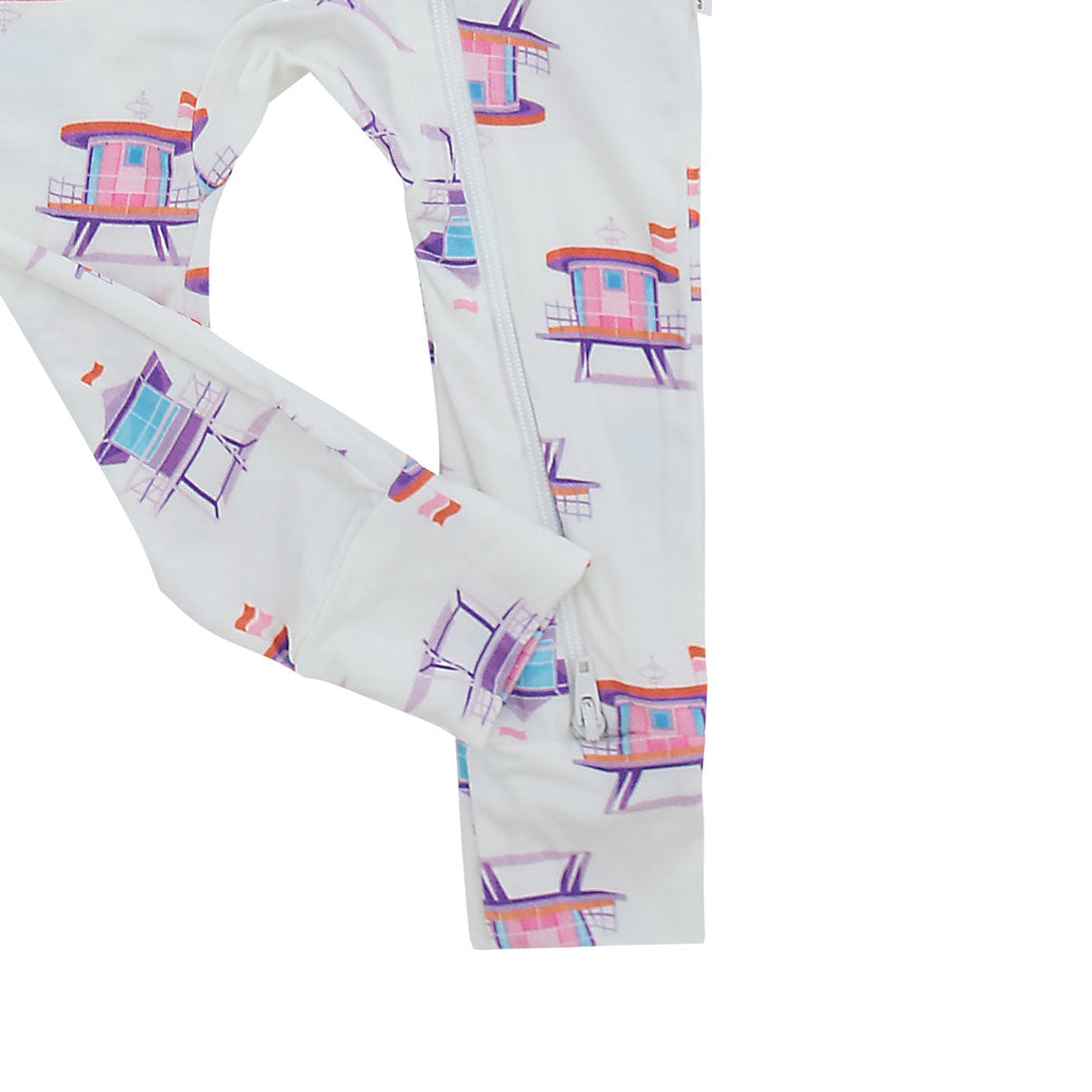 Miami Beach Watch Pink Zippered Romper