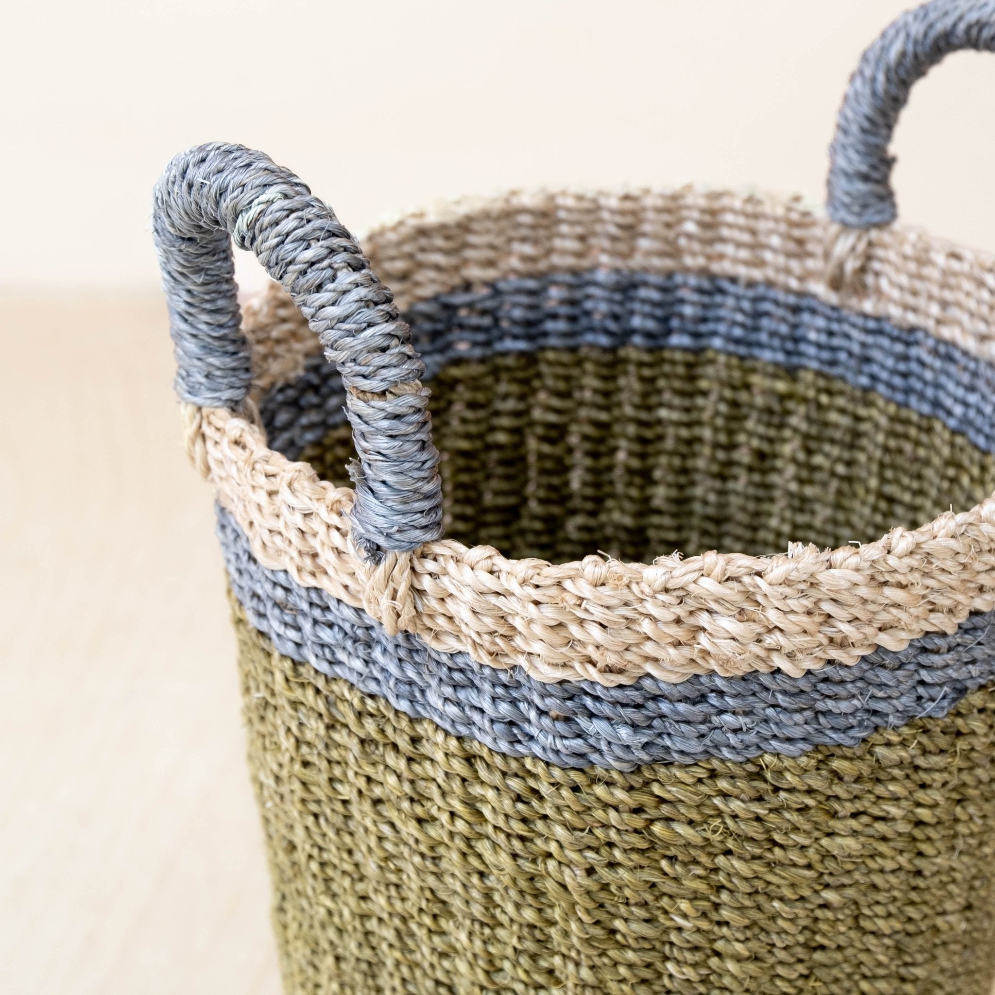 Olive Tall Wicker Basket Vase - Woven Plant Baskets | Likhâ