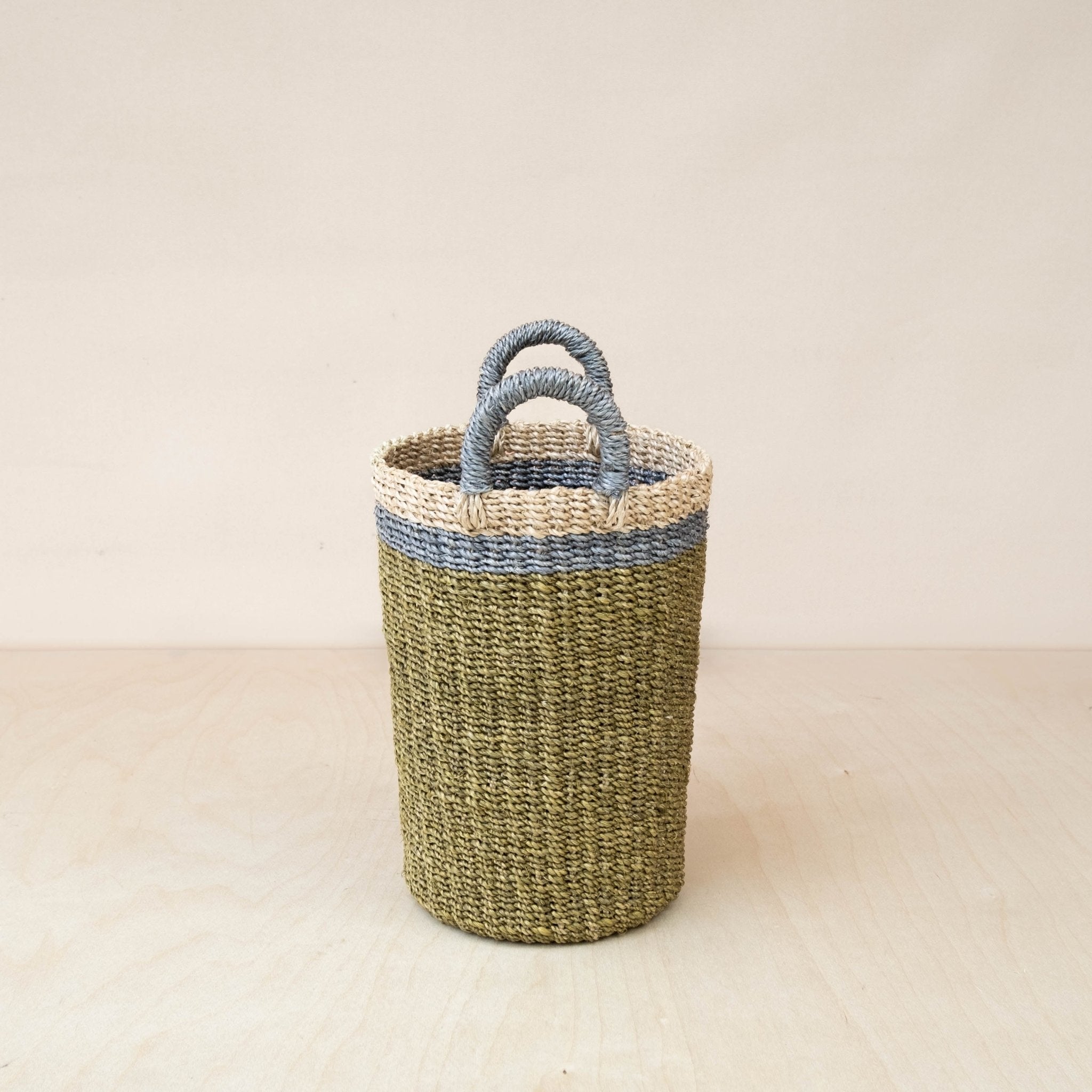 Olive Tall Wicker Basket Vase - Woven Plant Baskets | Likhâ
