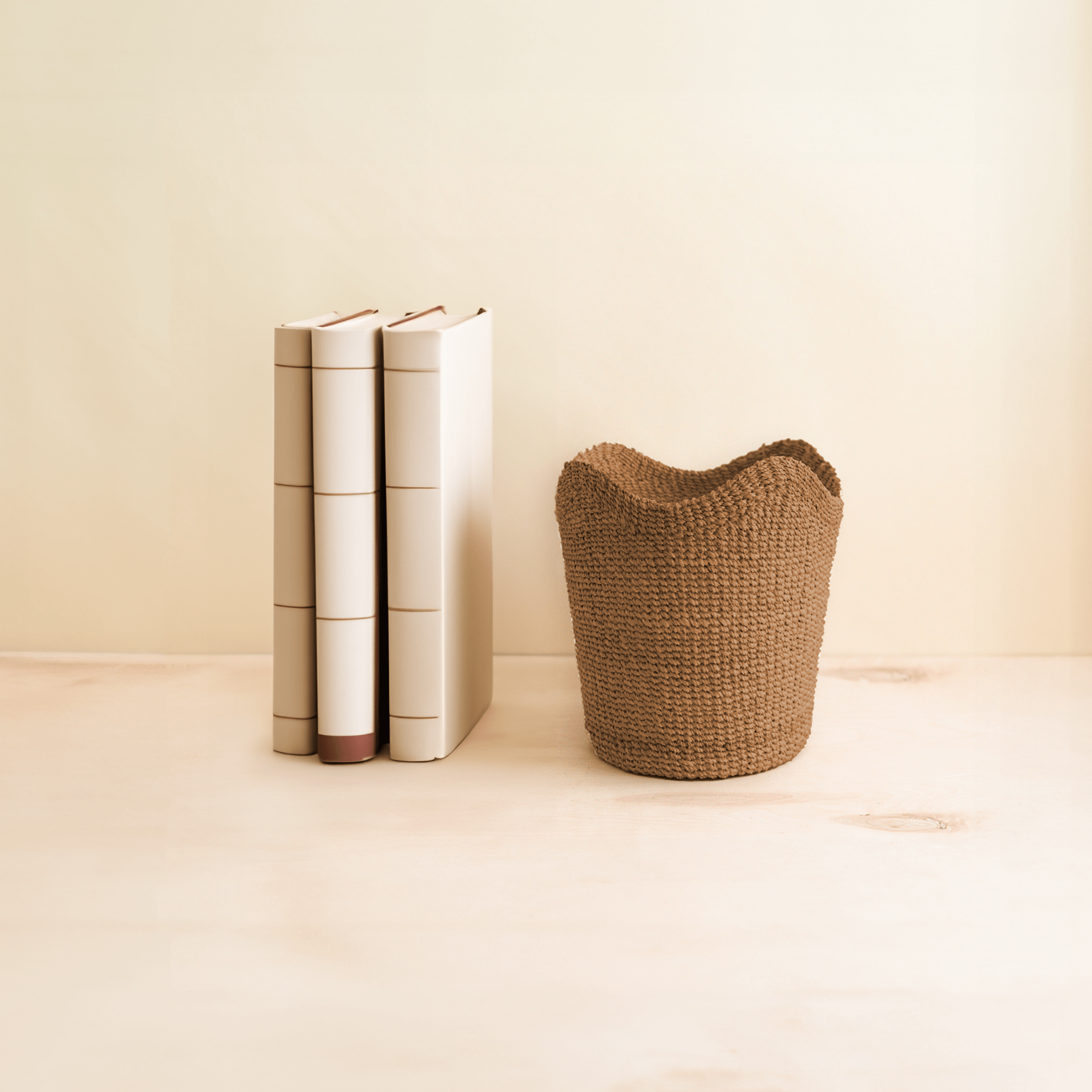 Small Tan Scallop Basket - Modern Basket | Likhâ