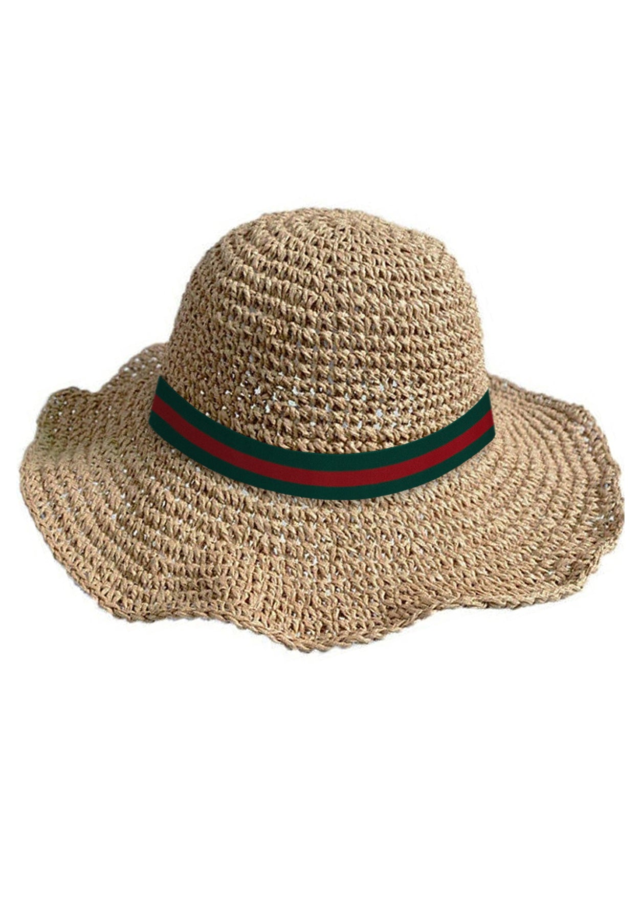 Straw Hat With Stripe