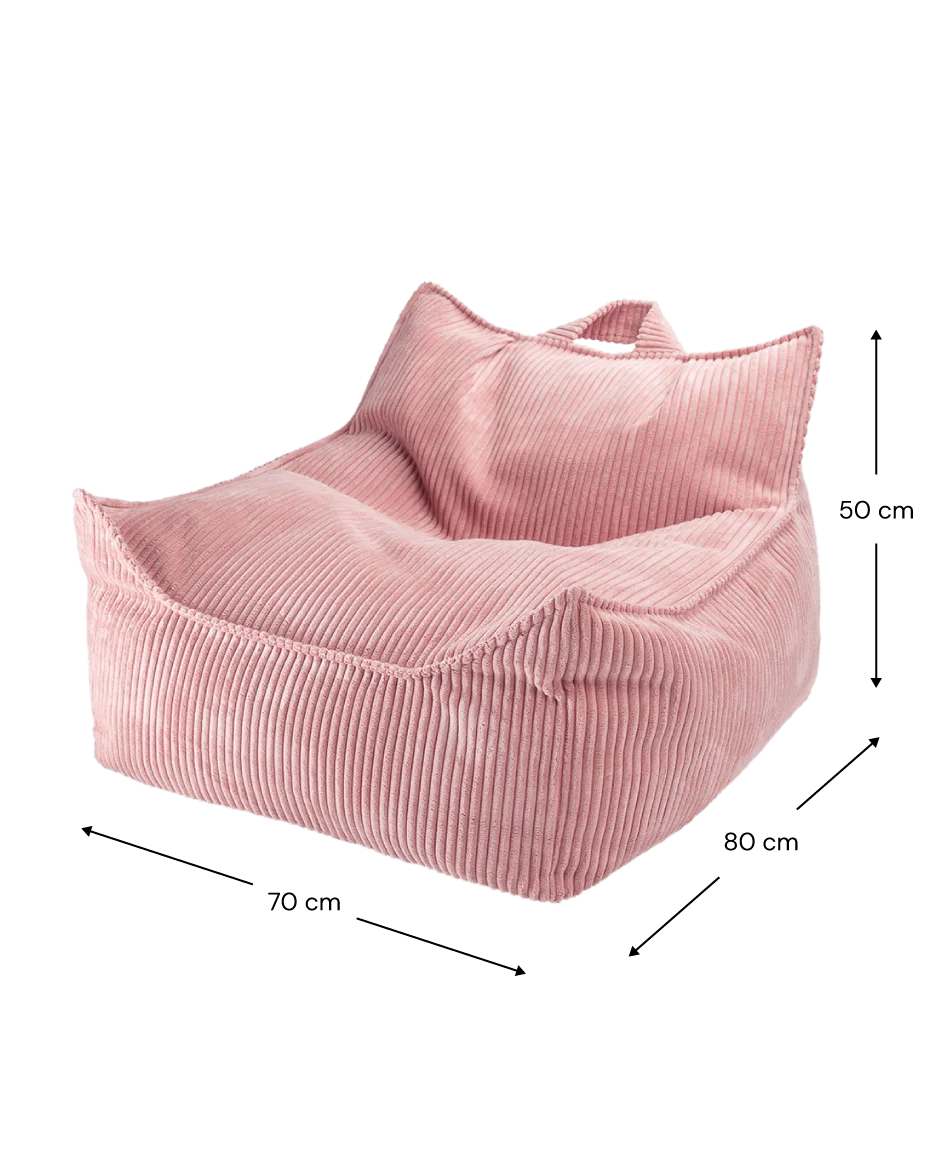 Pink Mousse Beanbag Chair And Ottoman Set