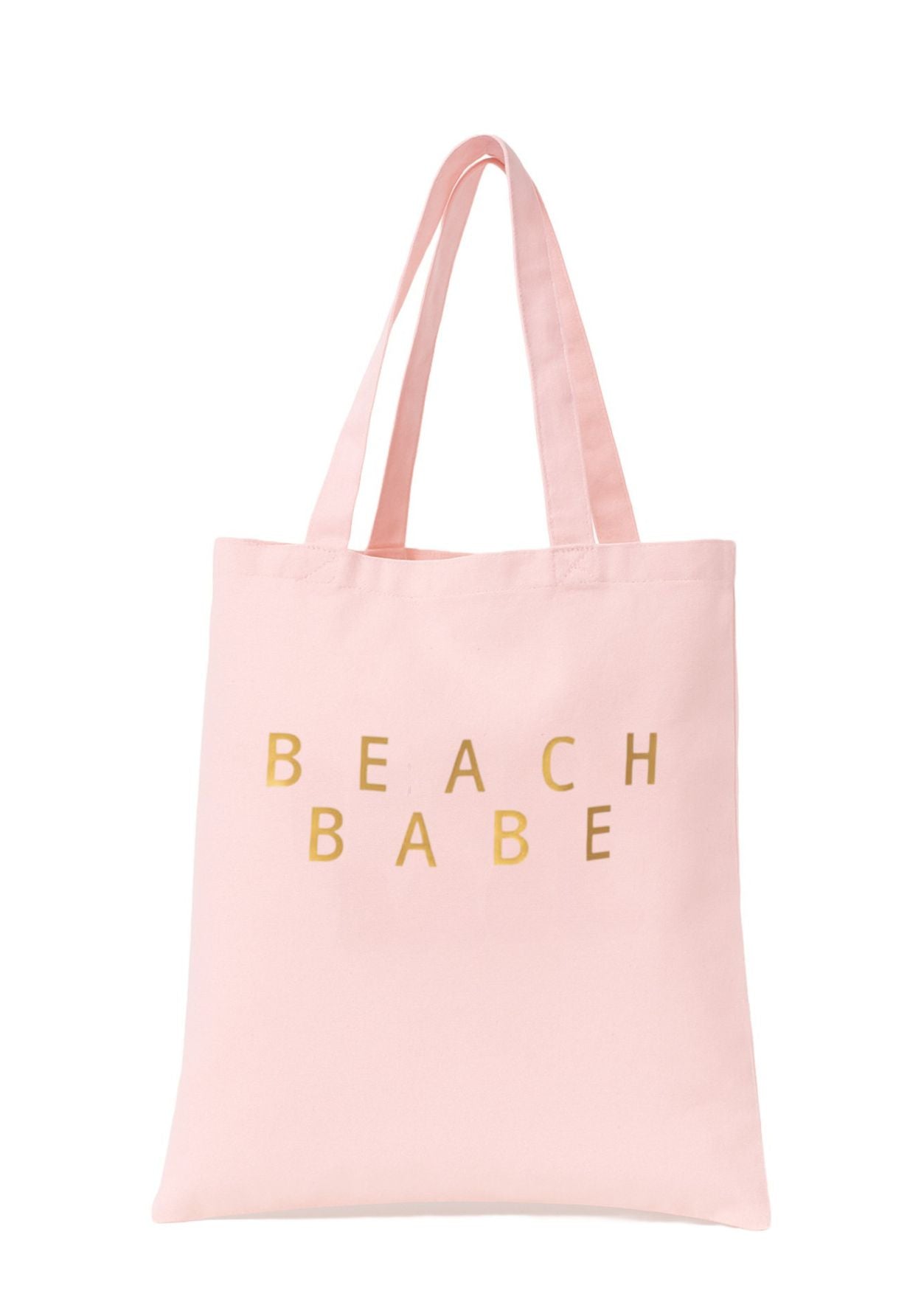 Beach Babe Gold In Pink Beach Bag