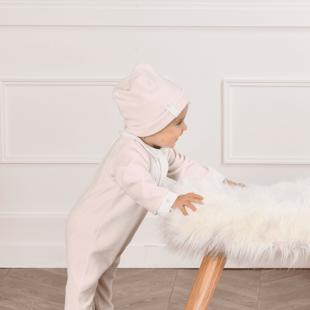 Bella | Girls Pink Velour Babygrow Gift Set (3)