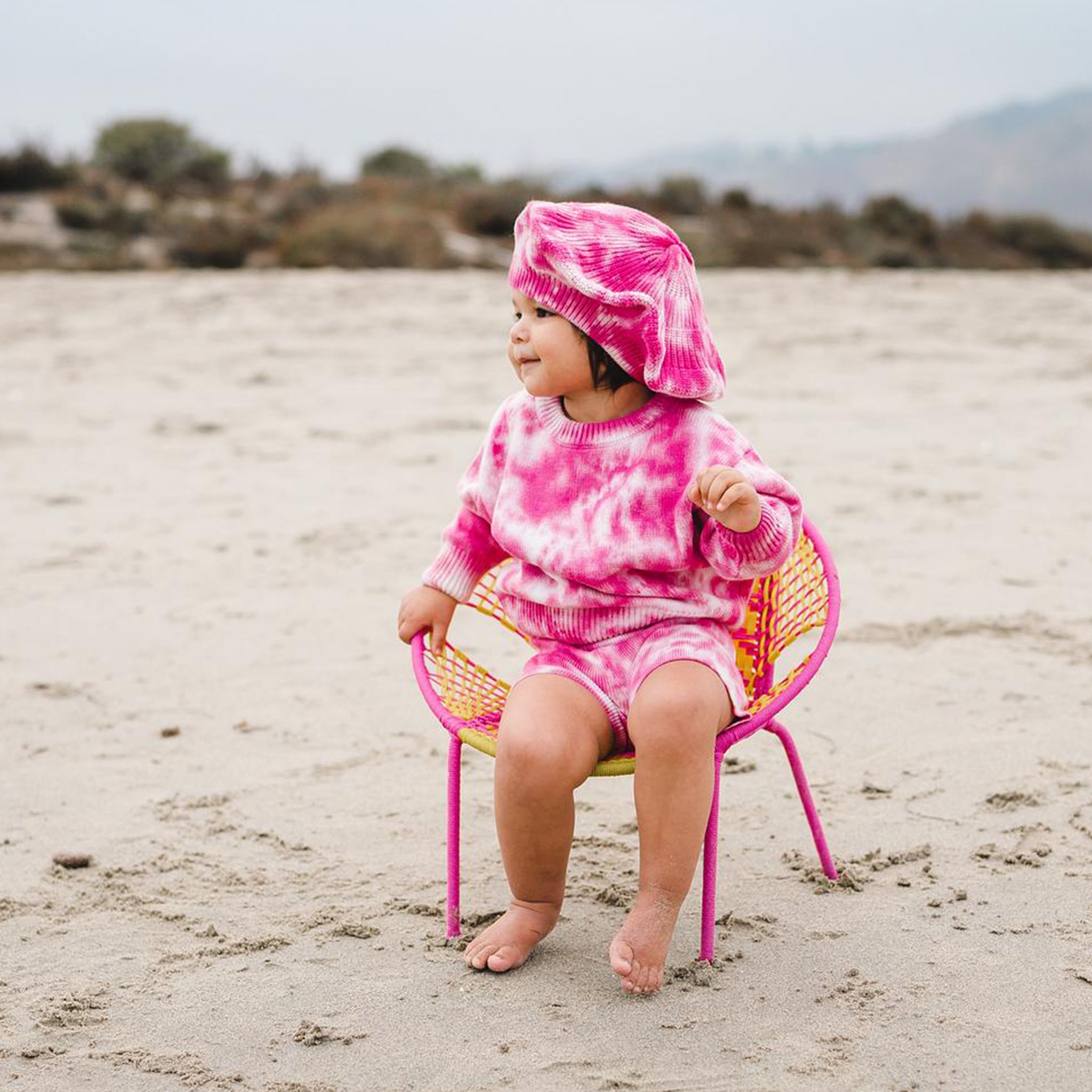 Sunset Pink Tie Dye Beret