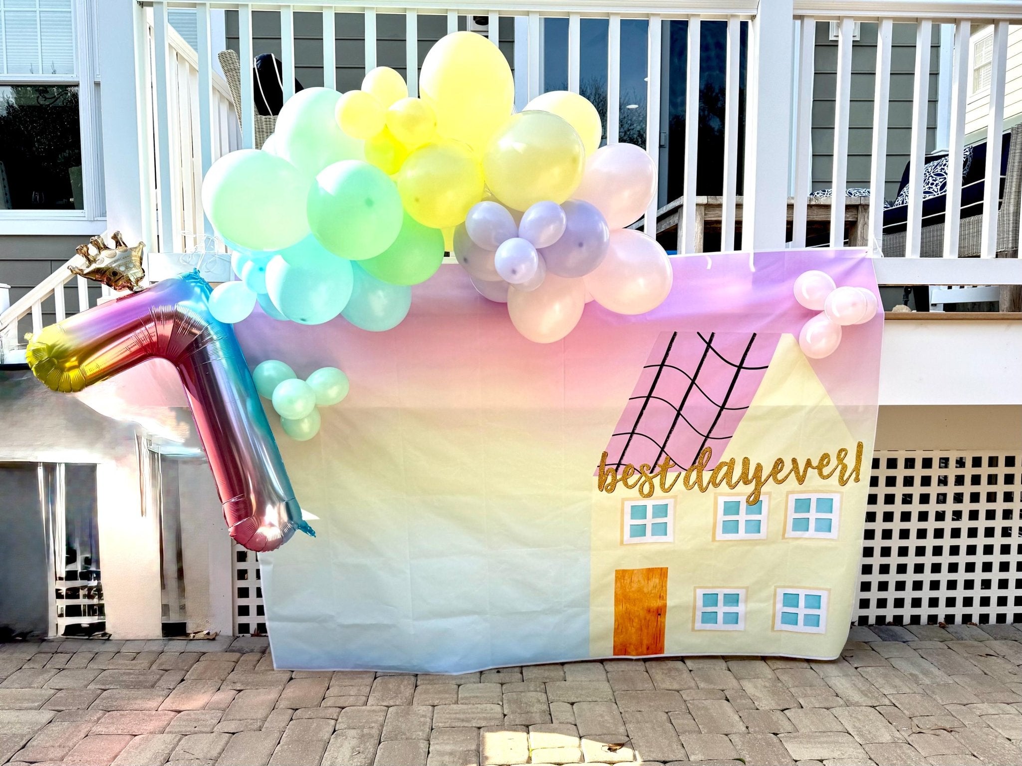 Best Day Ever Balloon Garland & Backdrop Set – 5x7 Ft Party Kit