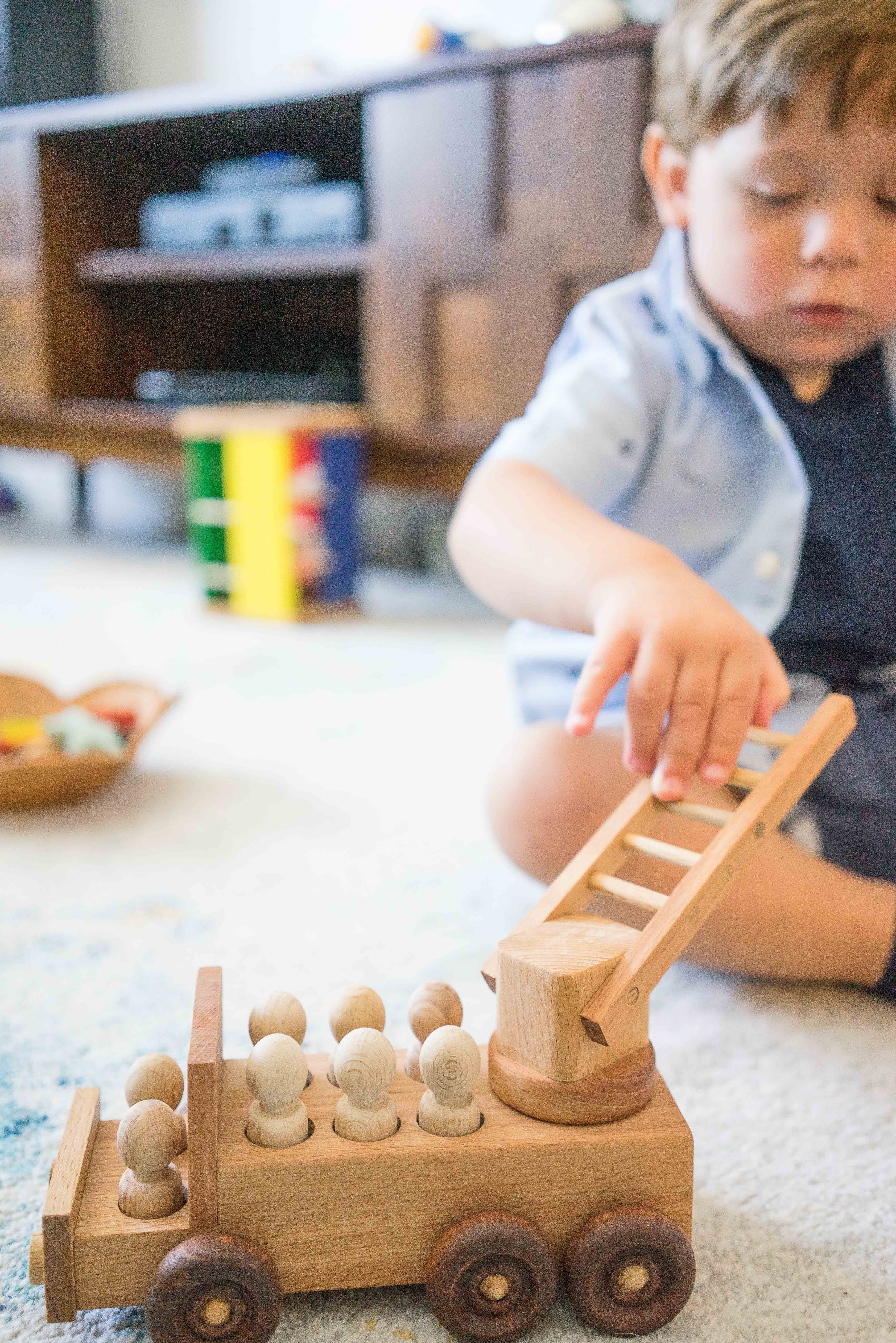 Wooden Fire Truck Toy