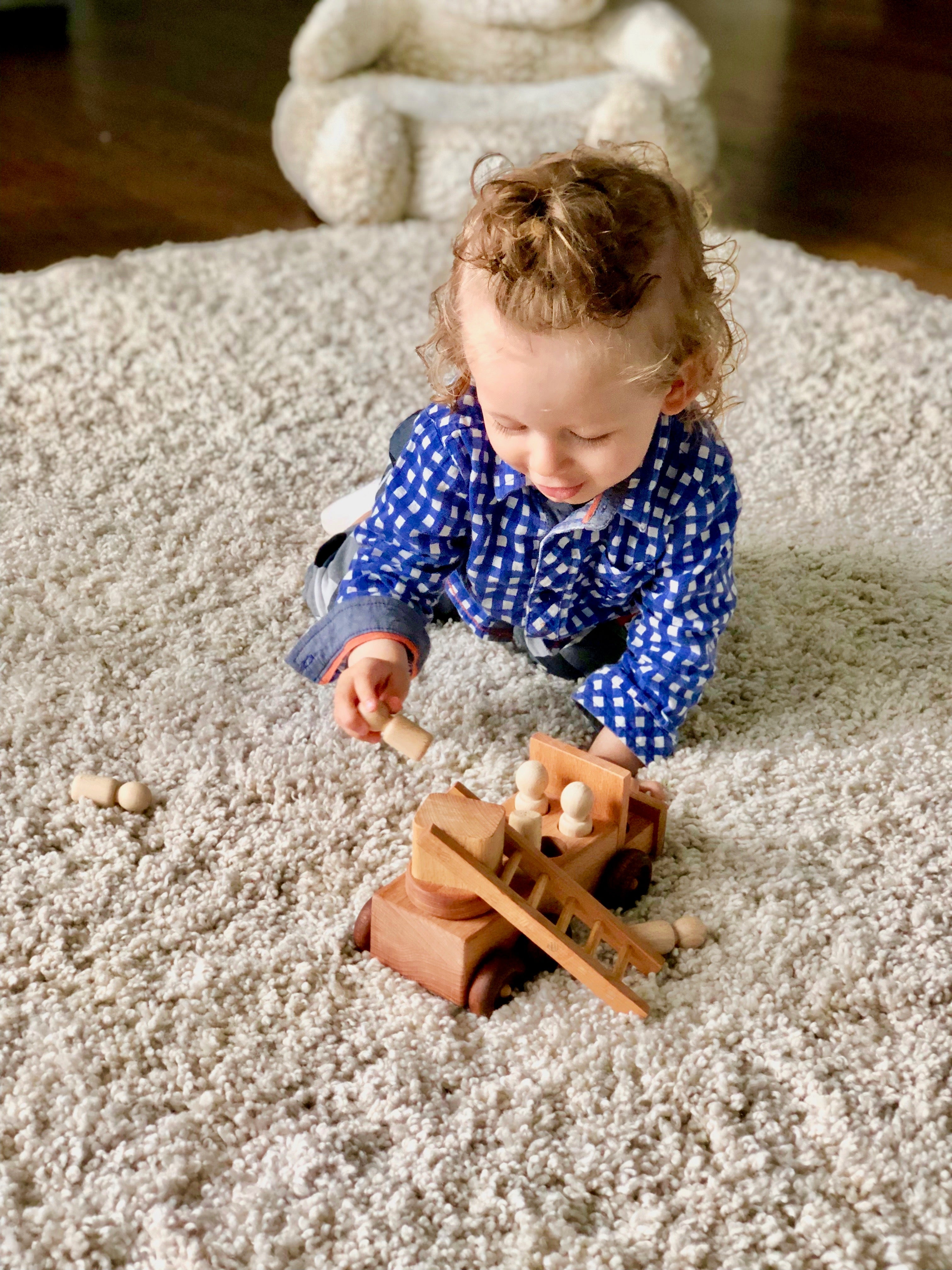 Wooden Fire Truck Toy
