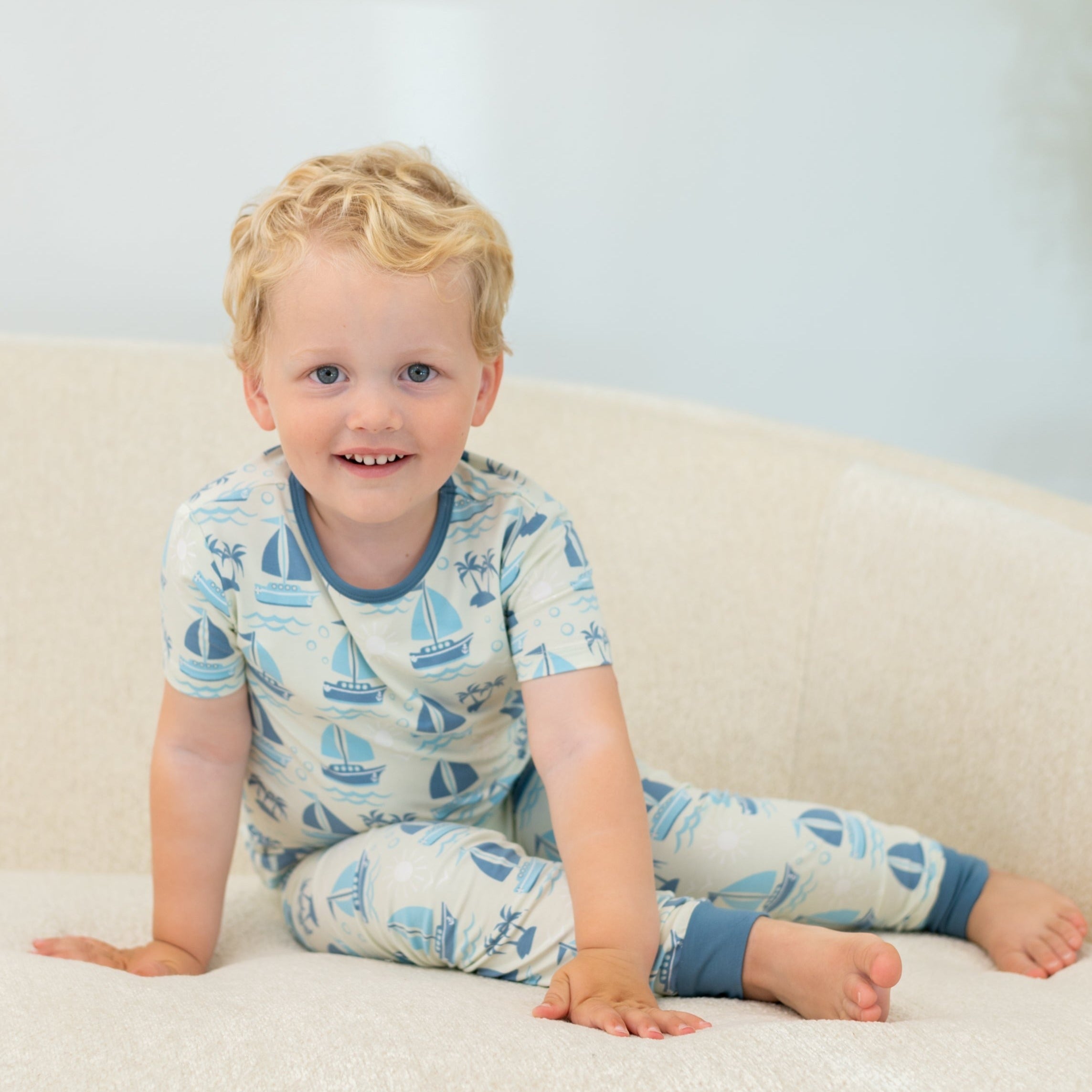 Big Kid Pajama S/s - Sailboats