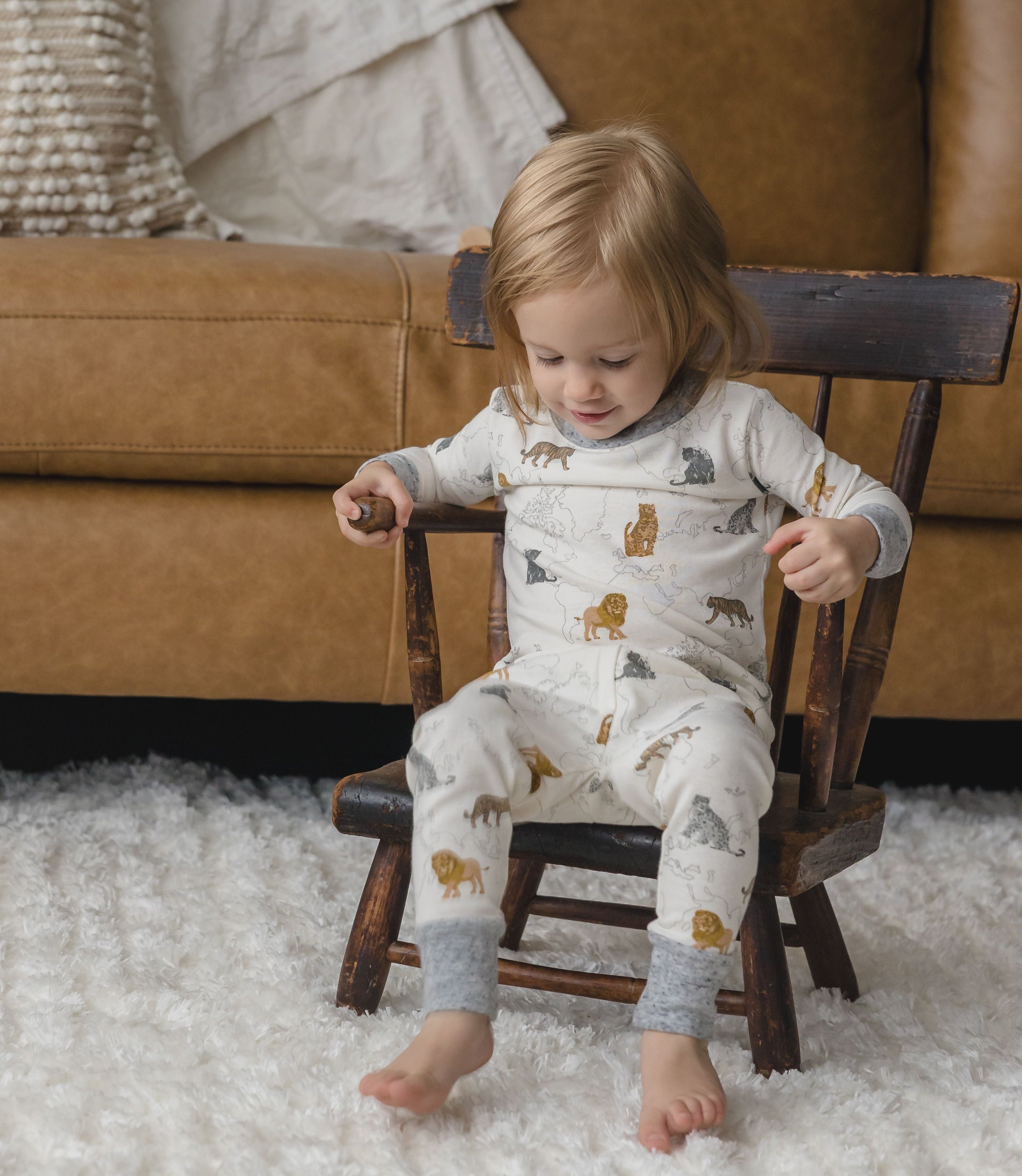 Big Cats 2 Pc Infant/toddler Tight Fitting Pj Set - New For Spring 2025