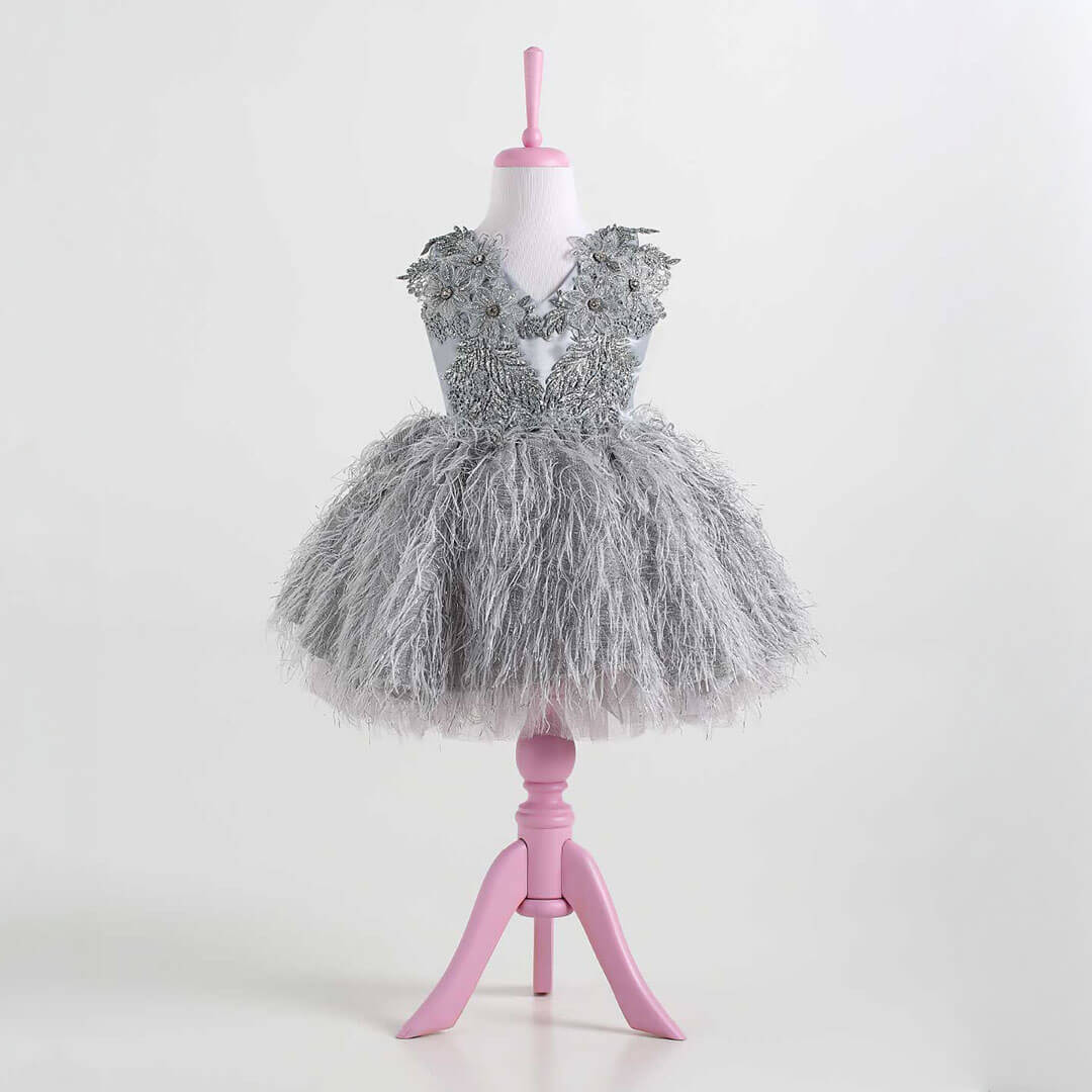 Elena Gray Party Dress