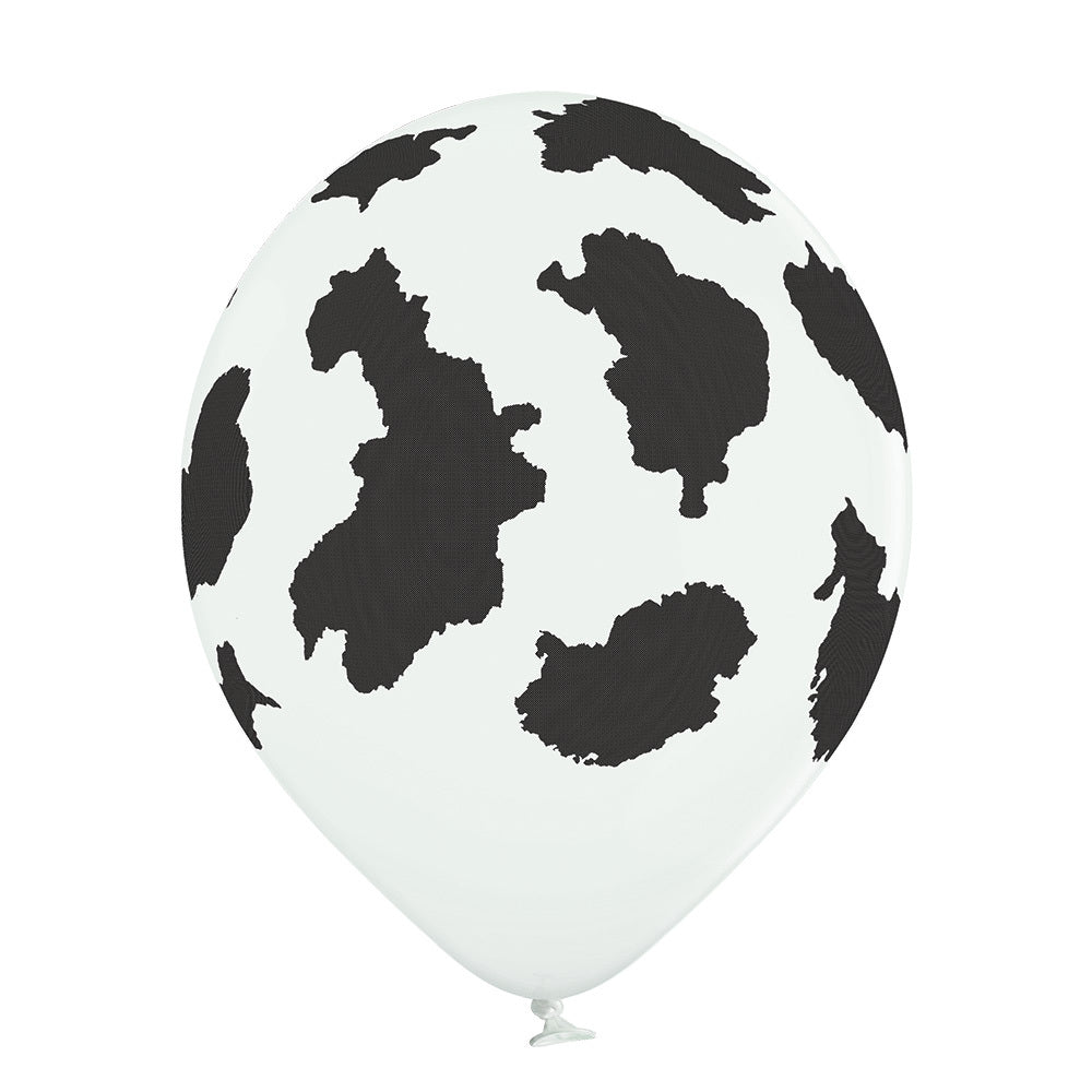 Black And White Cow Print Latex Balloons