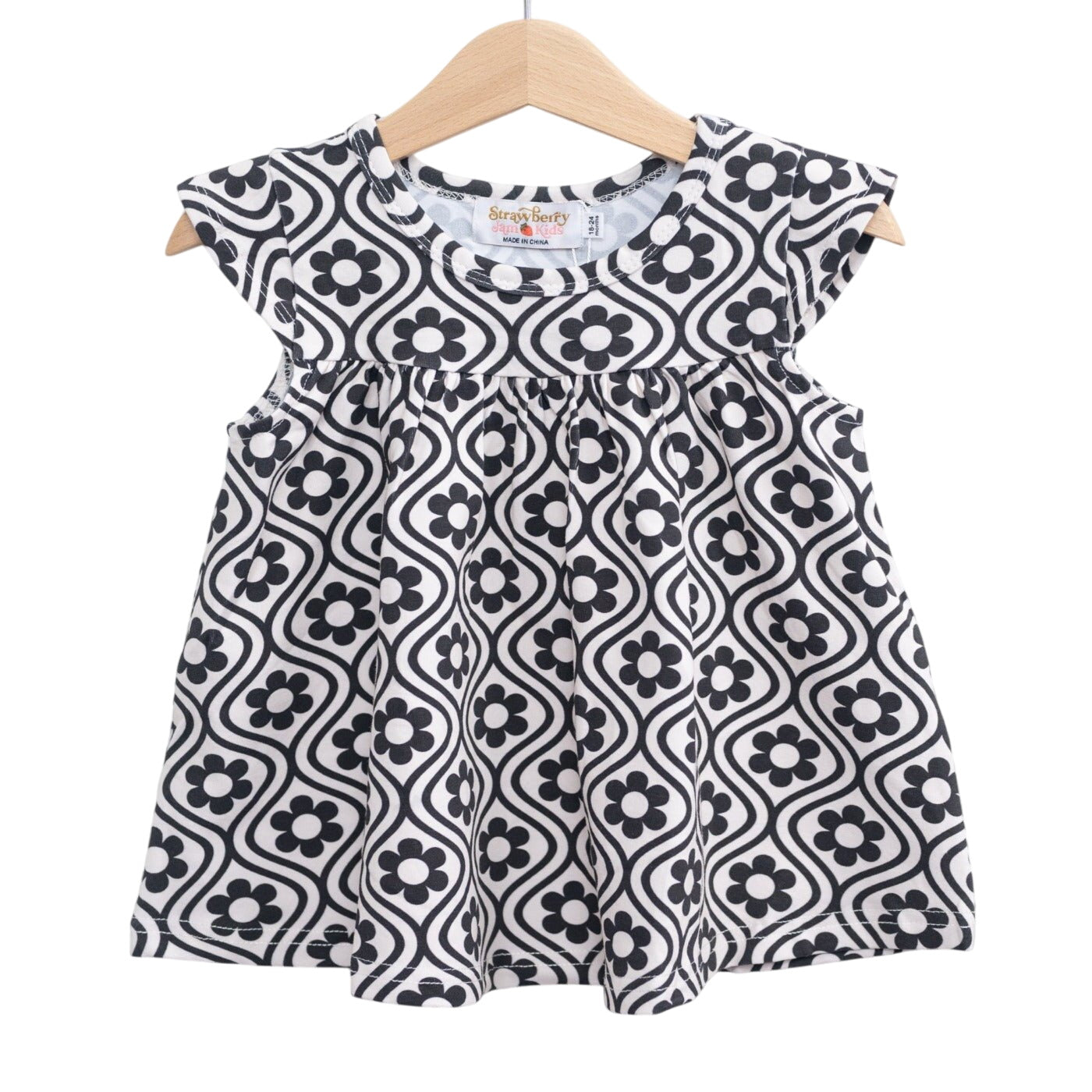 Black And White Groovy Girls Top For Babies, Toddlers And Girls