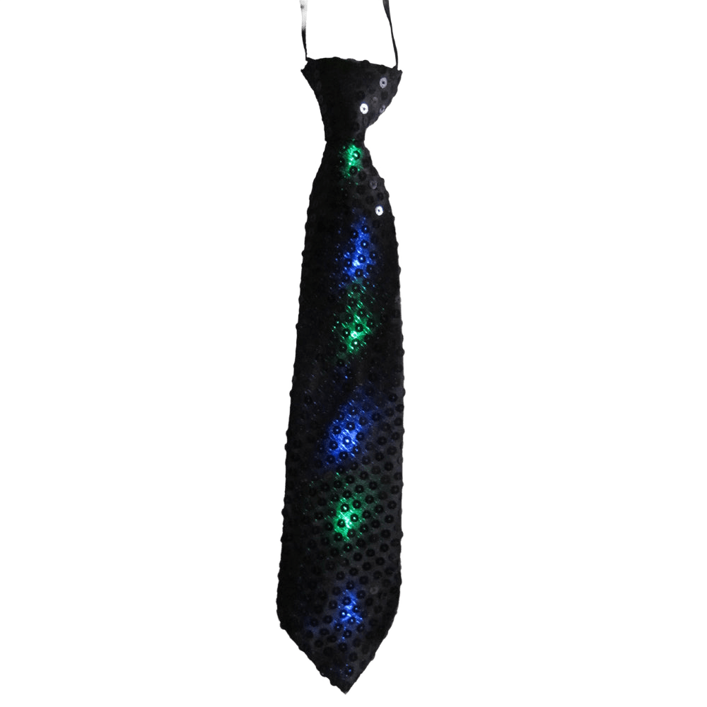 Black Tie With Led Flashing Lights