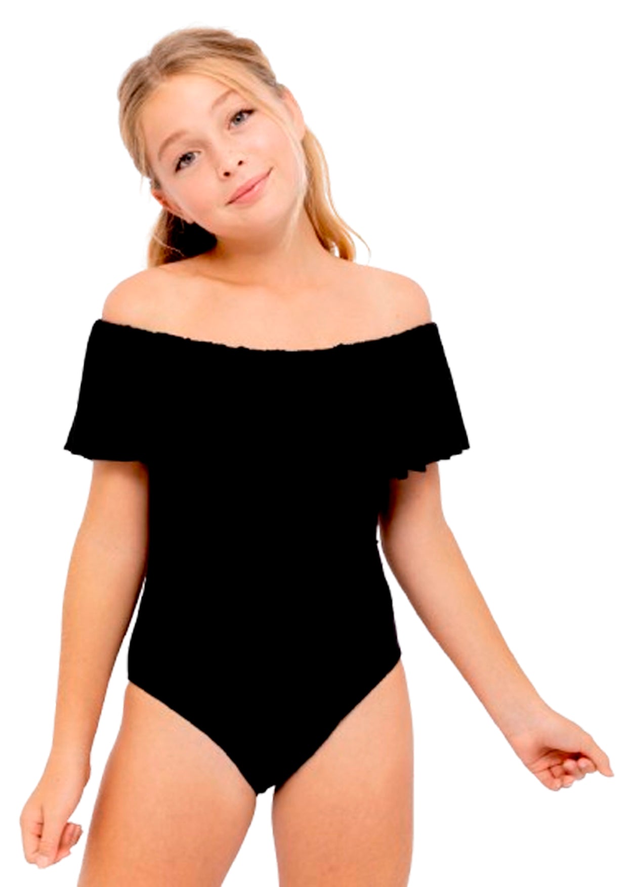 Black Ruffle Swimsuit