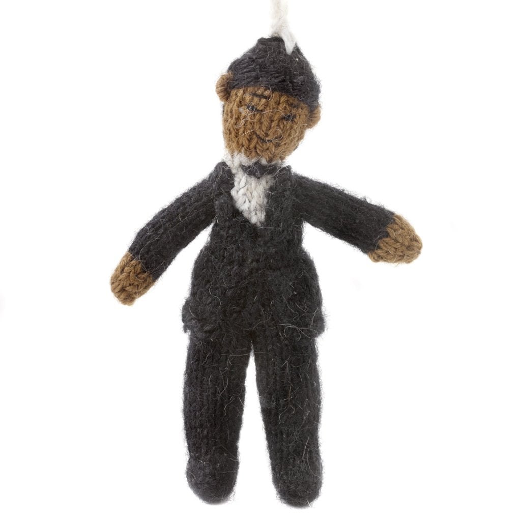 Black/brown Groom Hand Knit Wedding Ornament