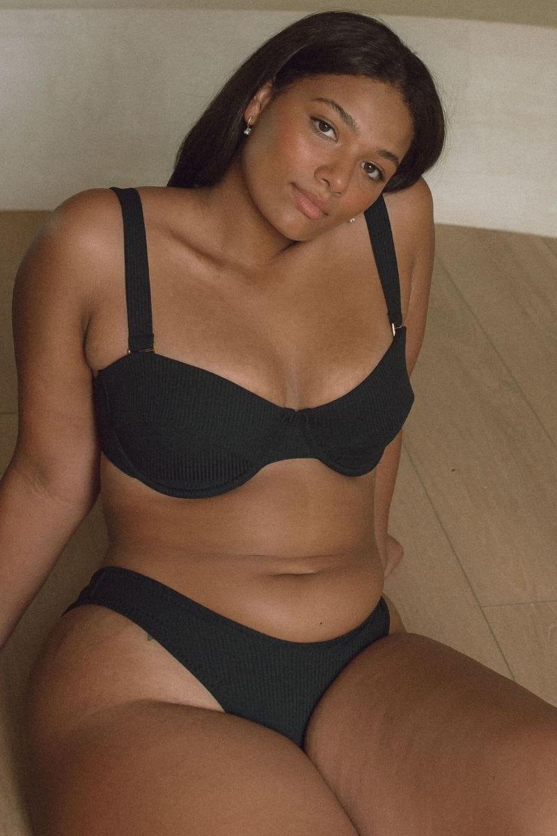 Black Rib Lulu Bikini Bottom