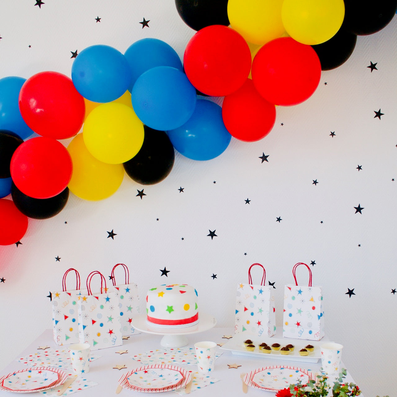 Stars Reusable Wall Decal - Black (66 Pcs)