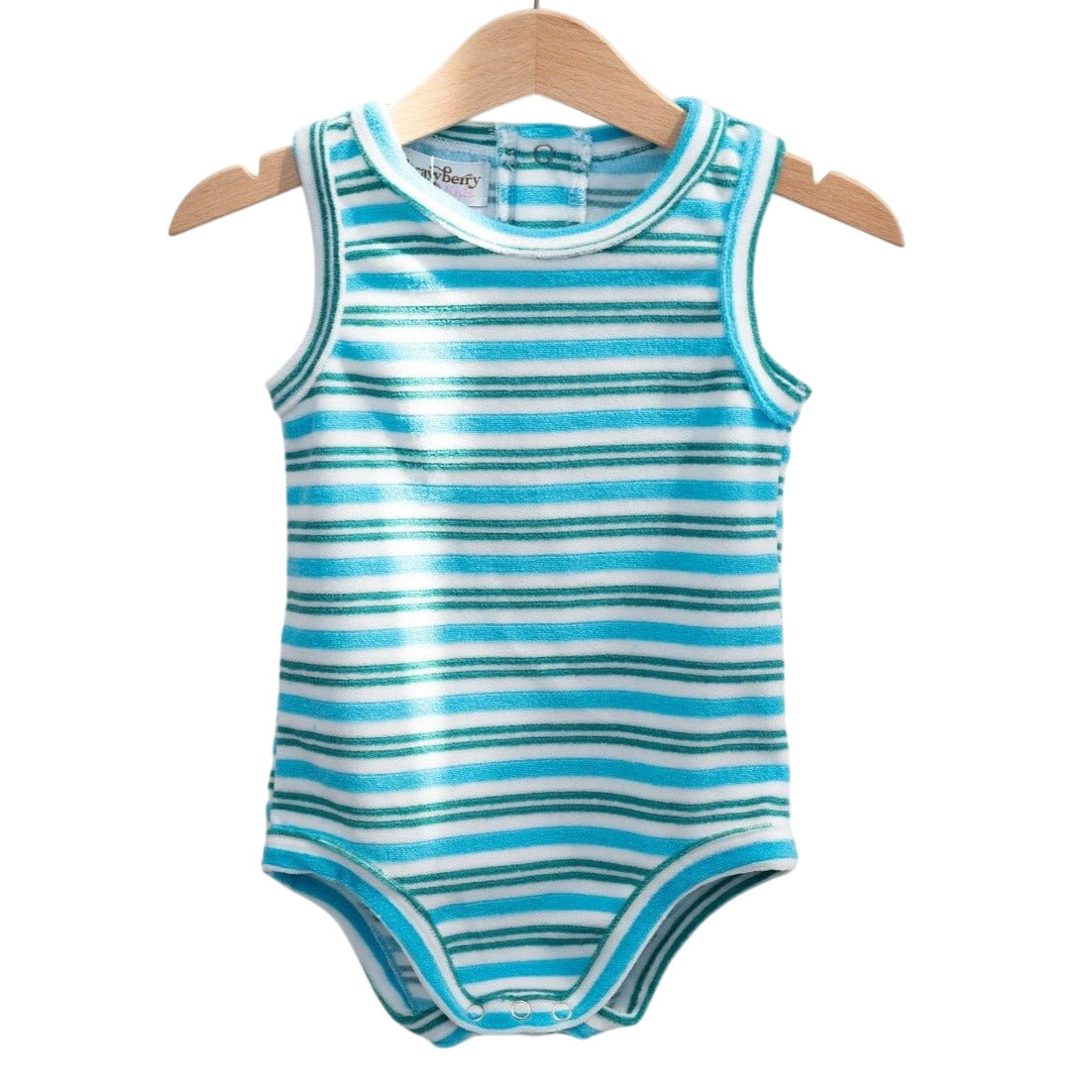 Blue And Green Terrycloth Romper Baby Toddler Boys