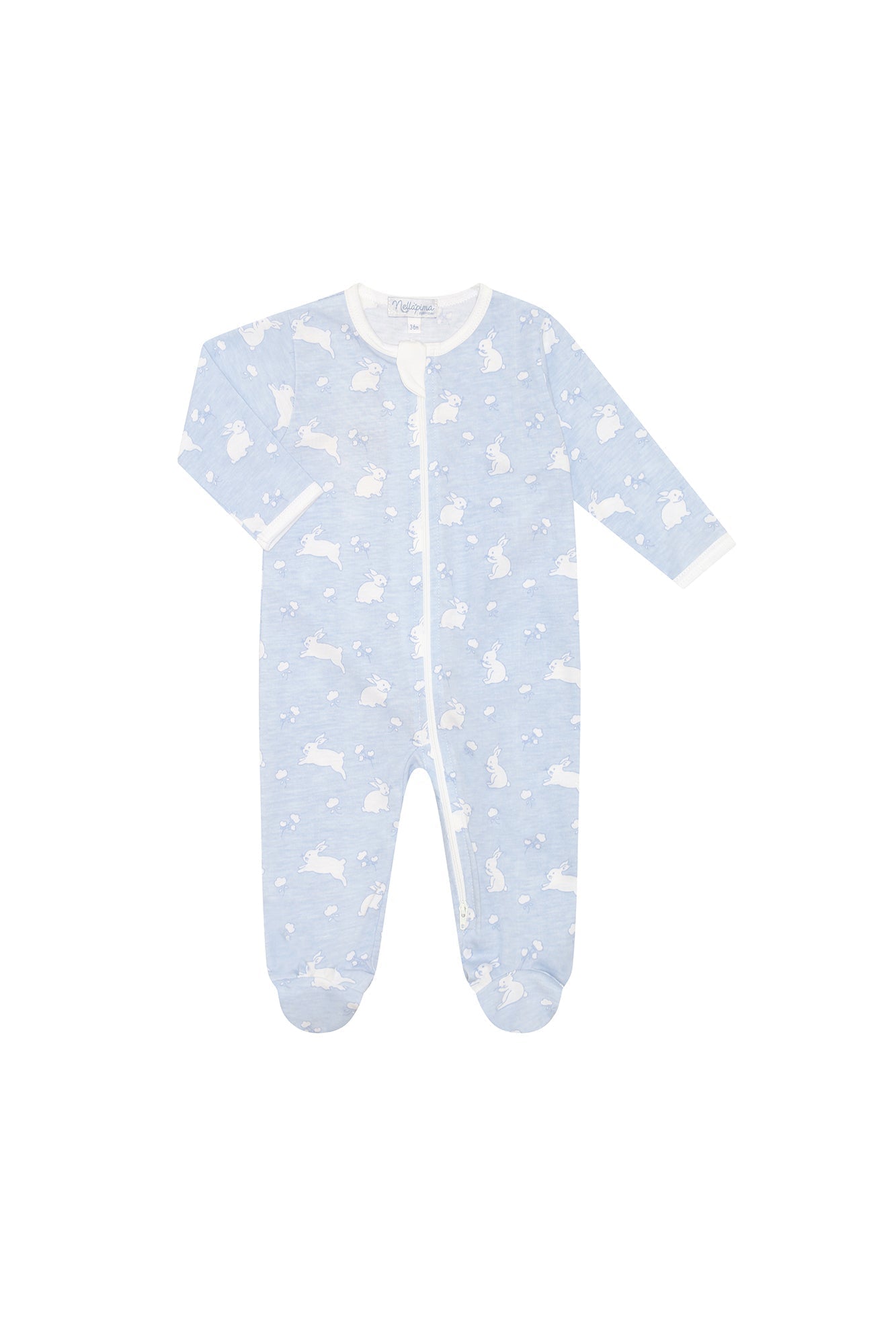 Blue Bunny Cotton Zipper Footie