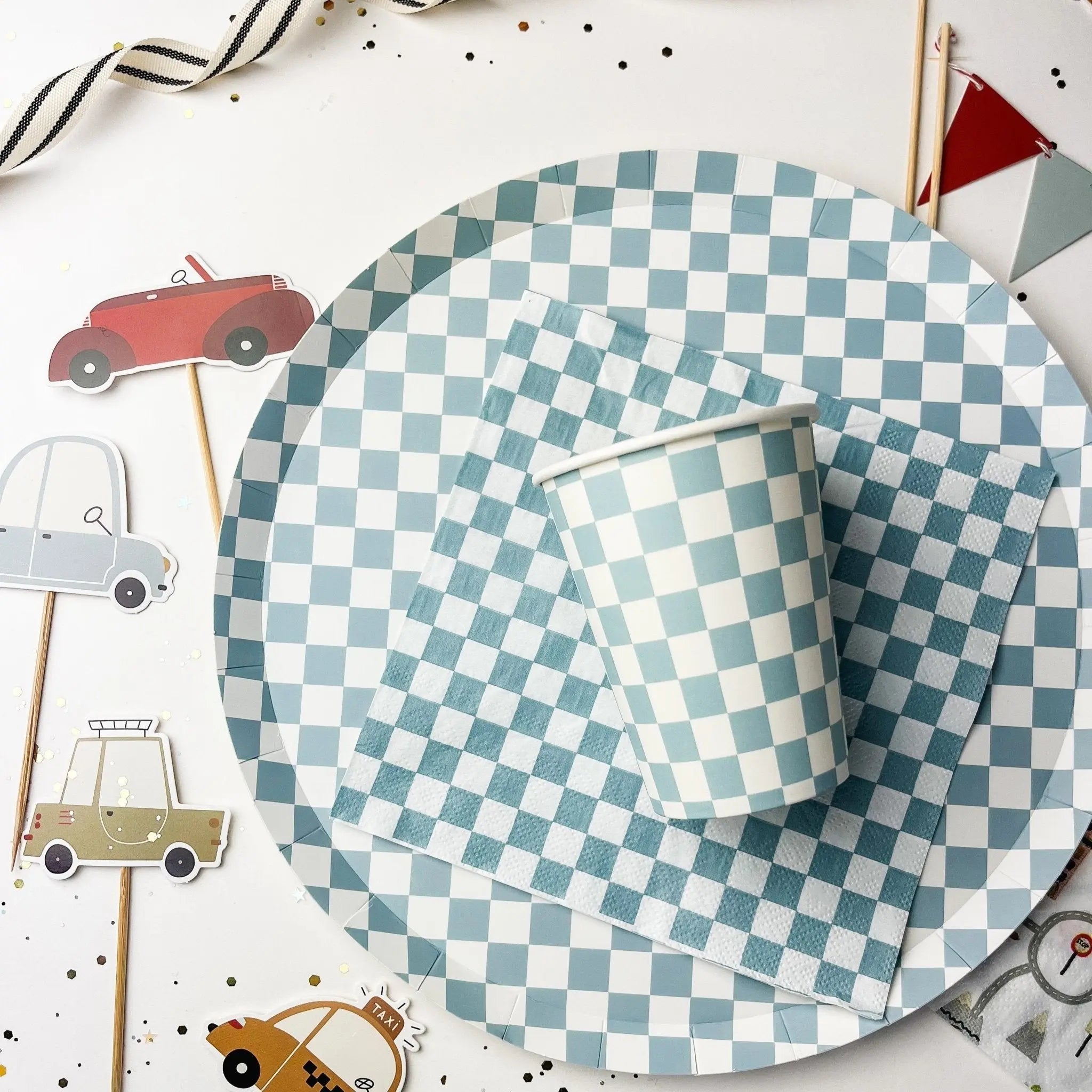 Blue Check Large Napkin (set Of 16)