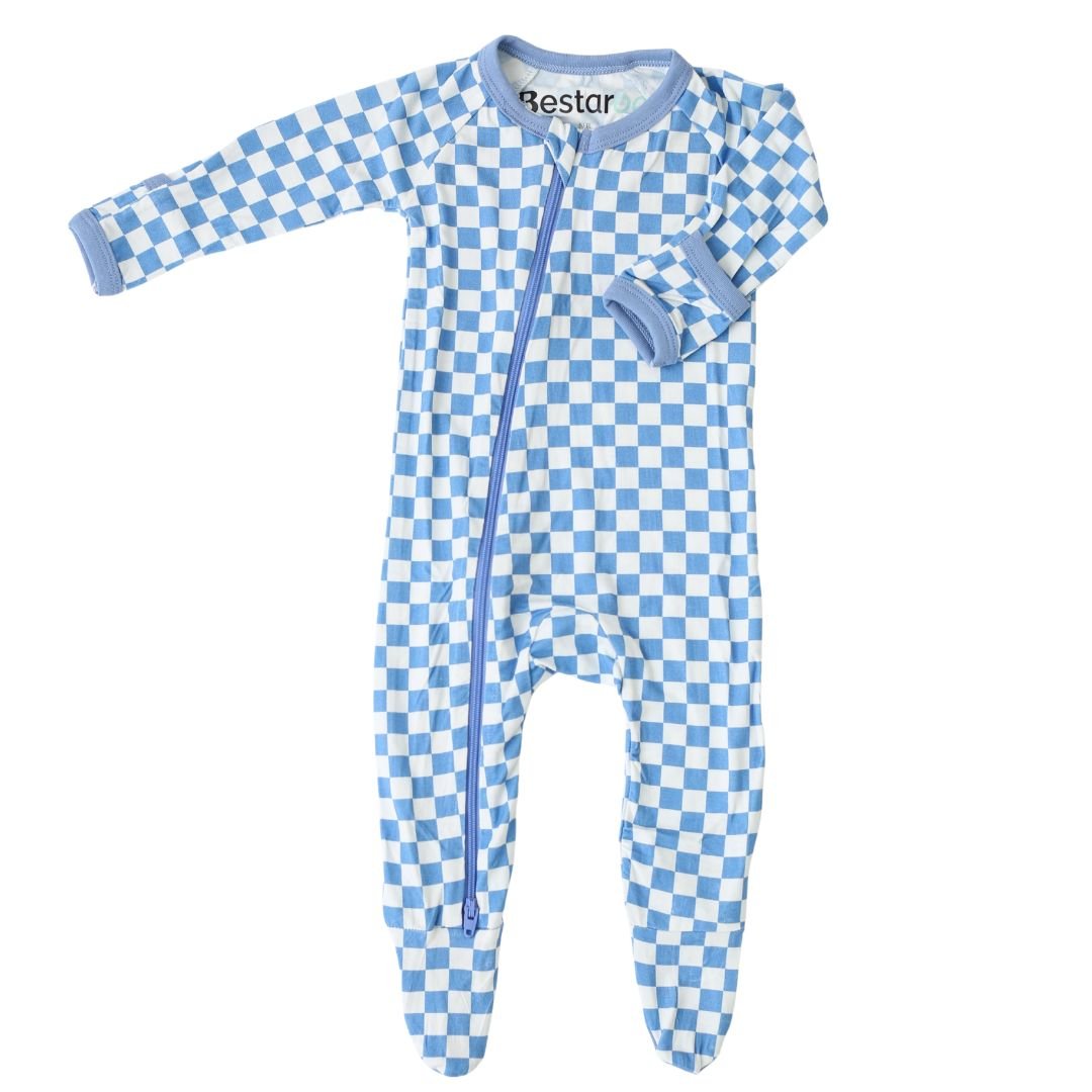 Blue Checkers Footie