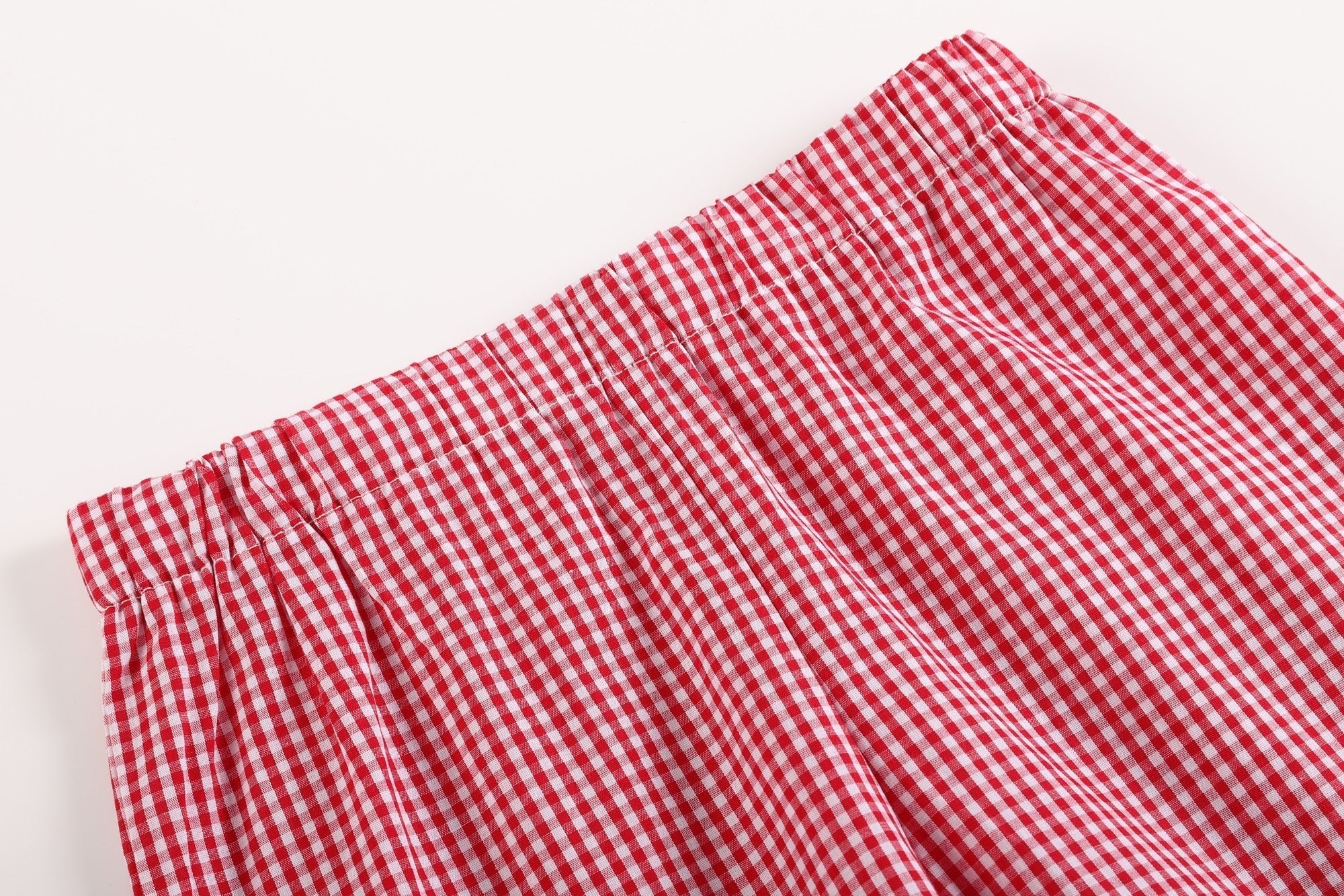 Blue Crab Shirt And Red Gingham Shorts Set