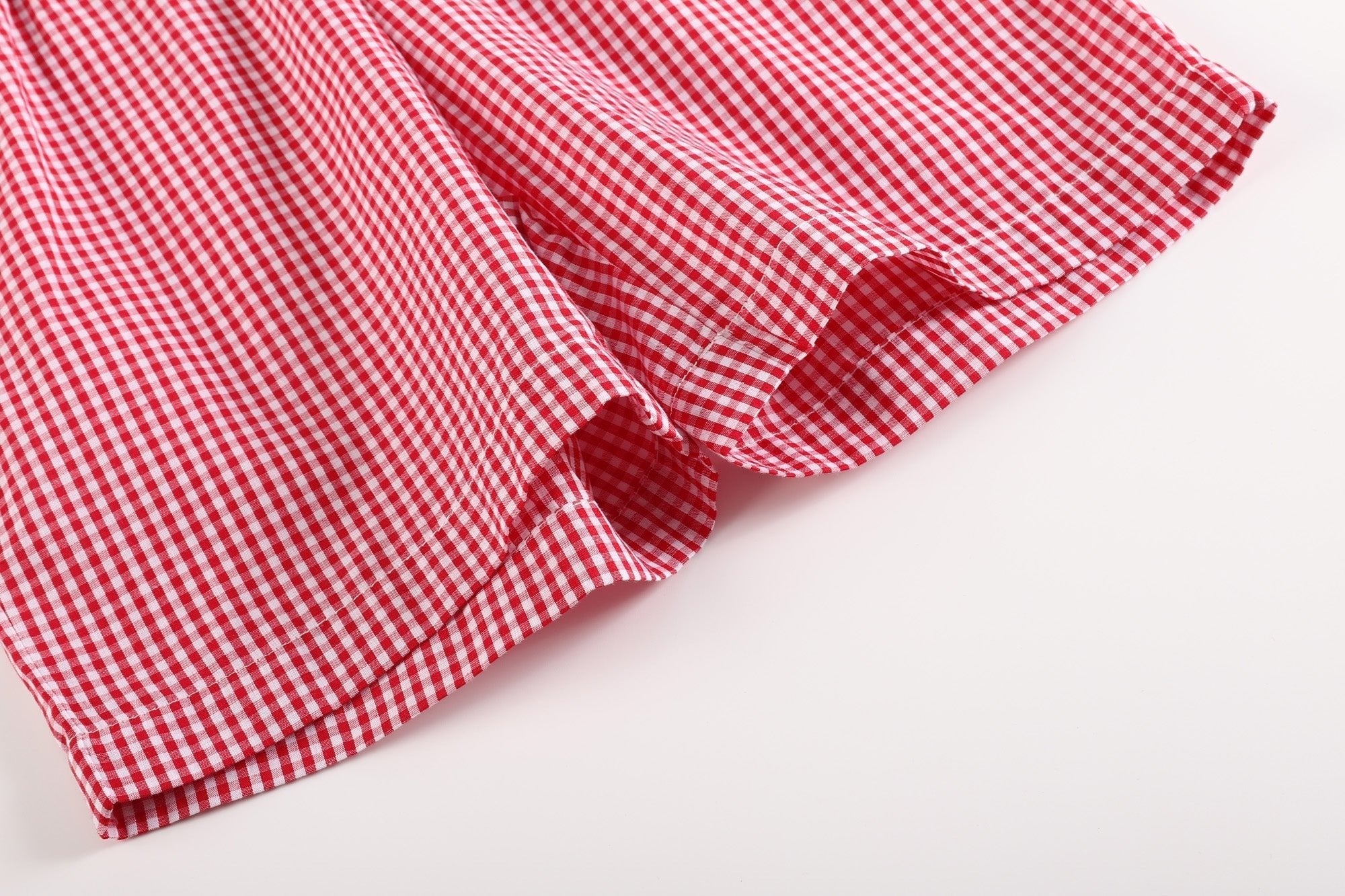 Blue Crab Shirt And Red Gingham Shorts Set