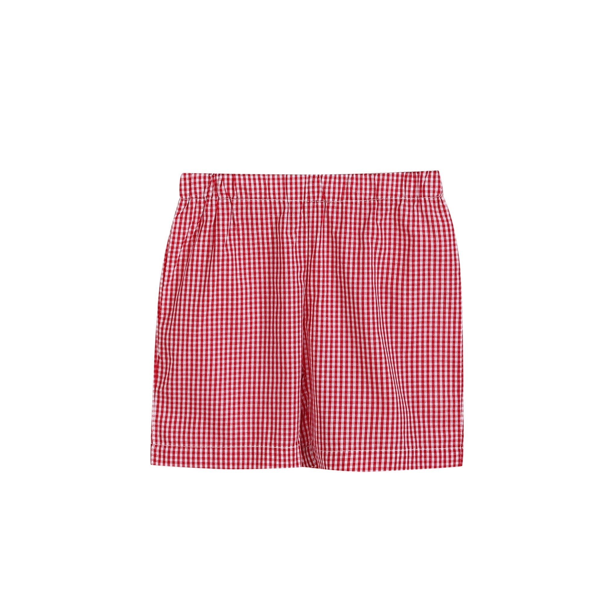 Blue Crab Shirt And Red Gingham Shorts Set