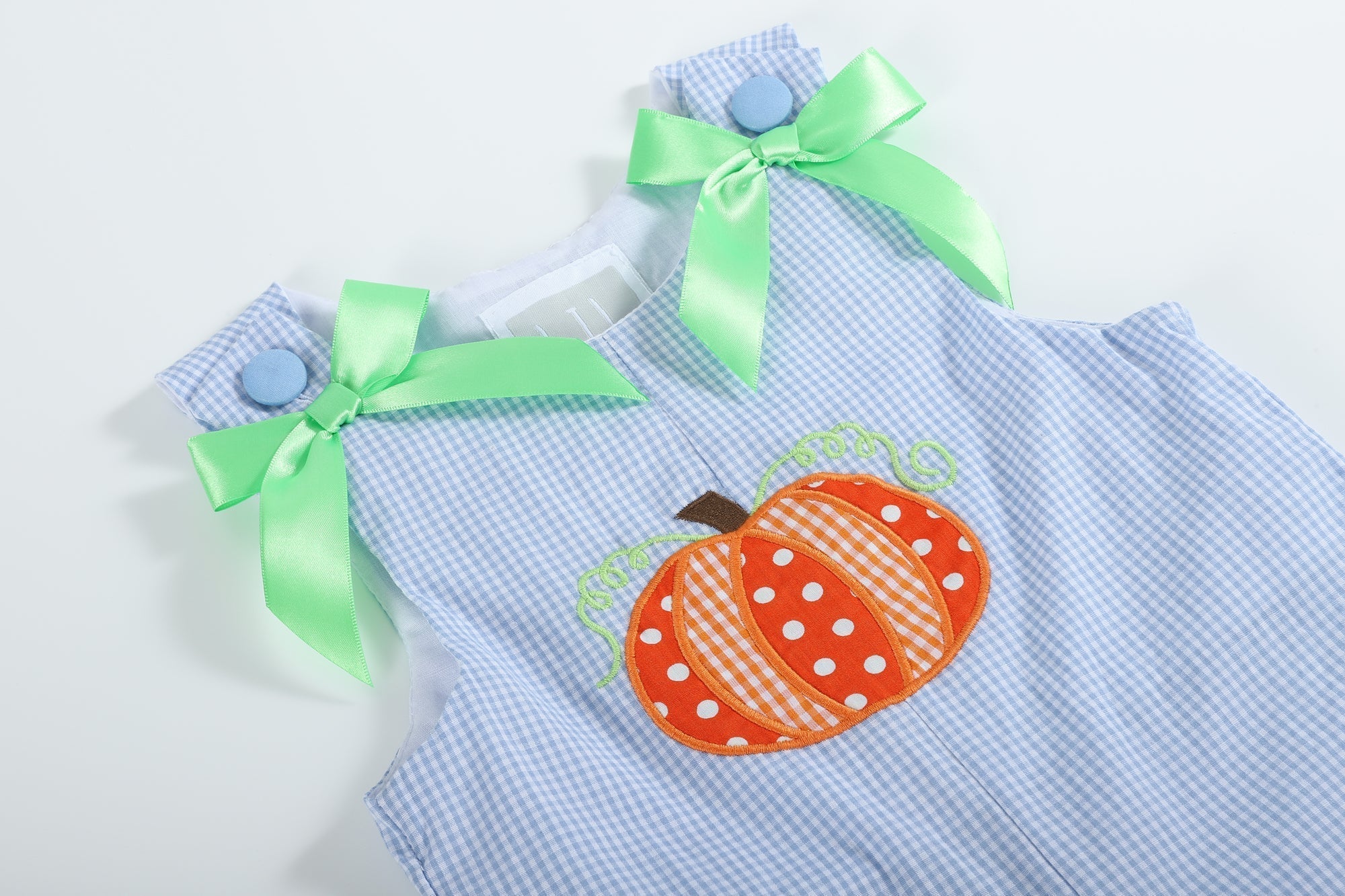 Blue Gingham Pumpkin Playsuit
