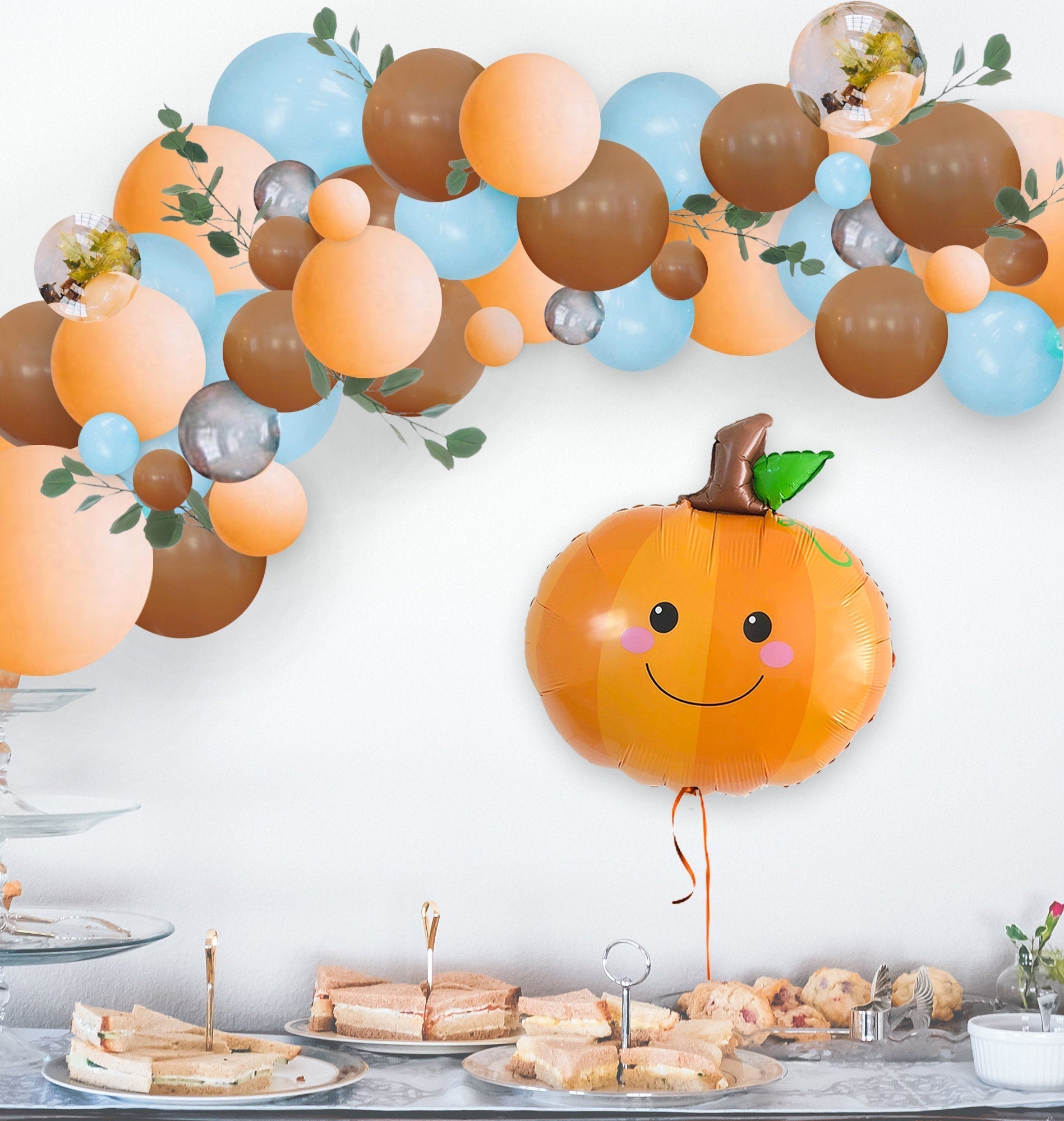 Blue Little Pumpkin Balloon Garland Kit