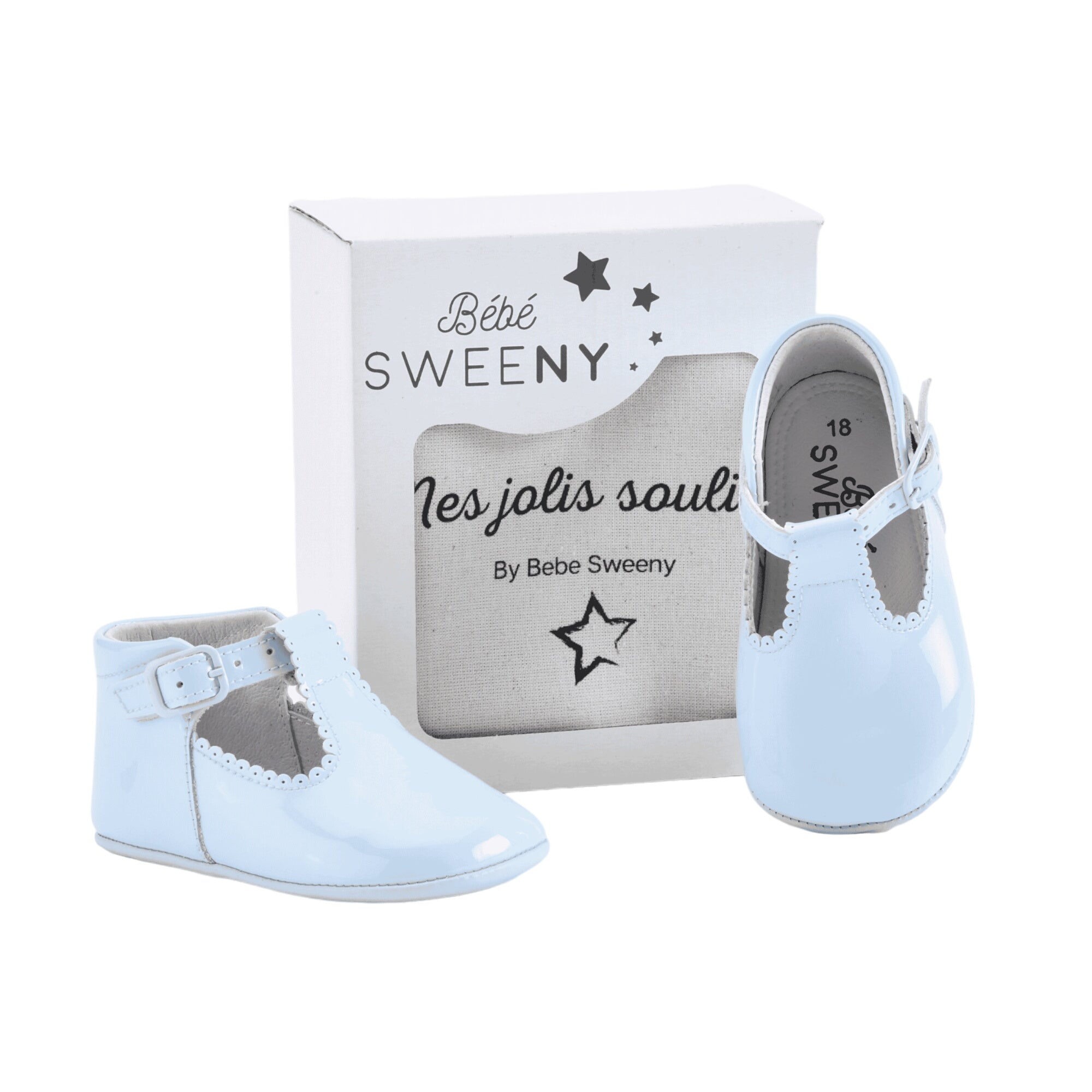 Boys Blue Patent Leather Pre-walker Shoes