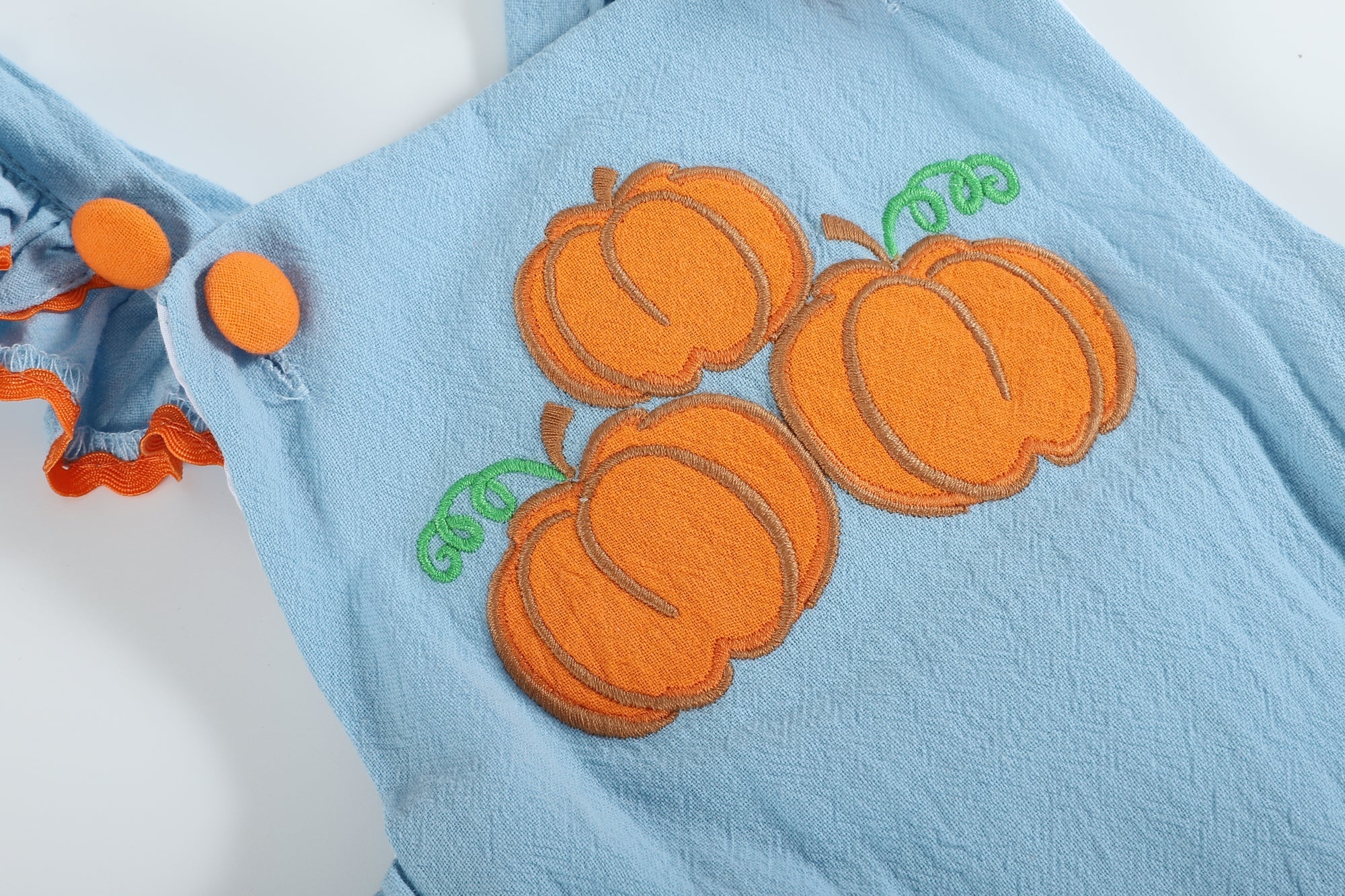 Blue Pumpkin Bubble Ruffle Romper