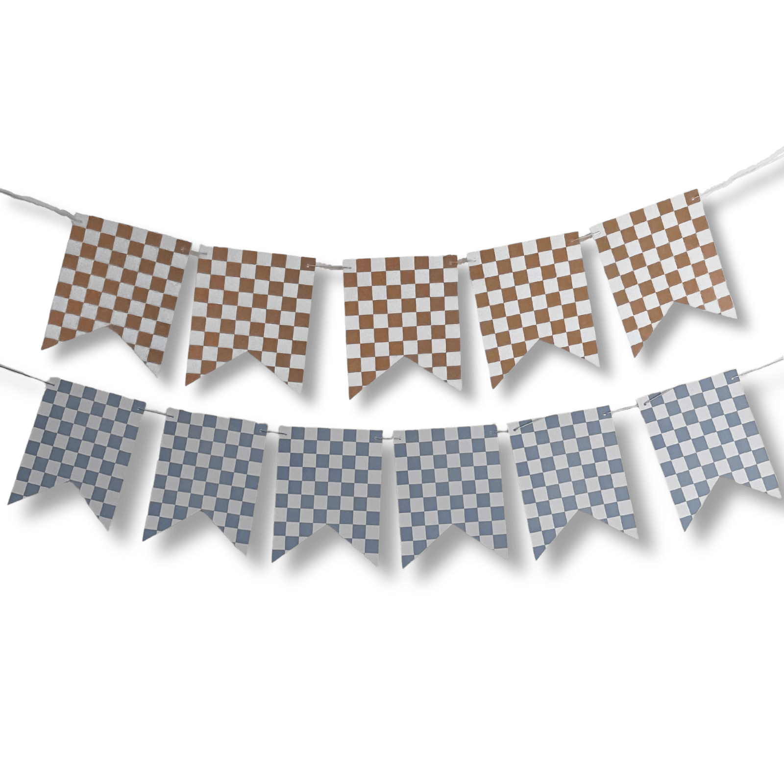 Blue & Yellow Flag Checkered Banners (2) 8 Ft