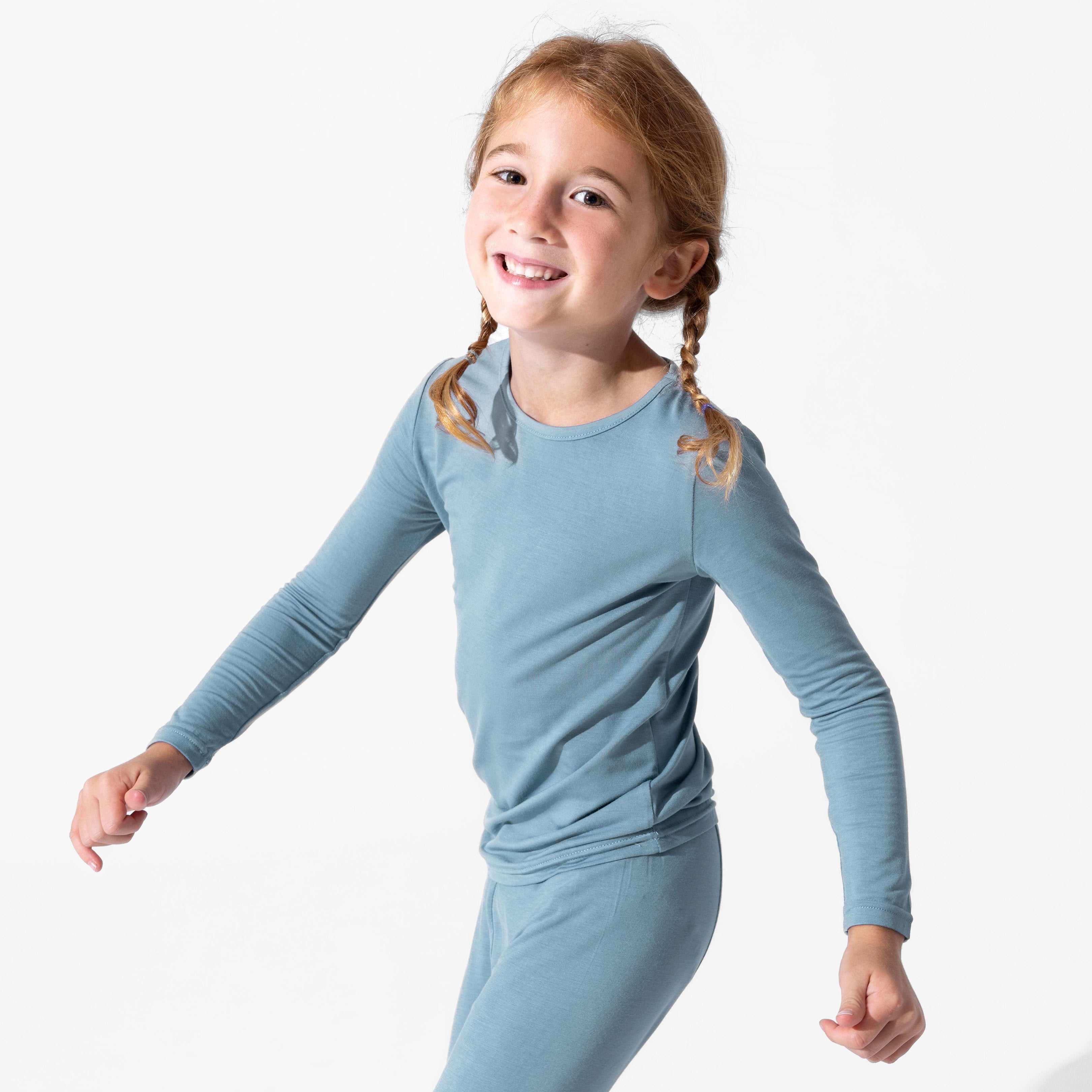 Oasis Teal Bamboo Kids Pajamas