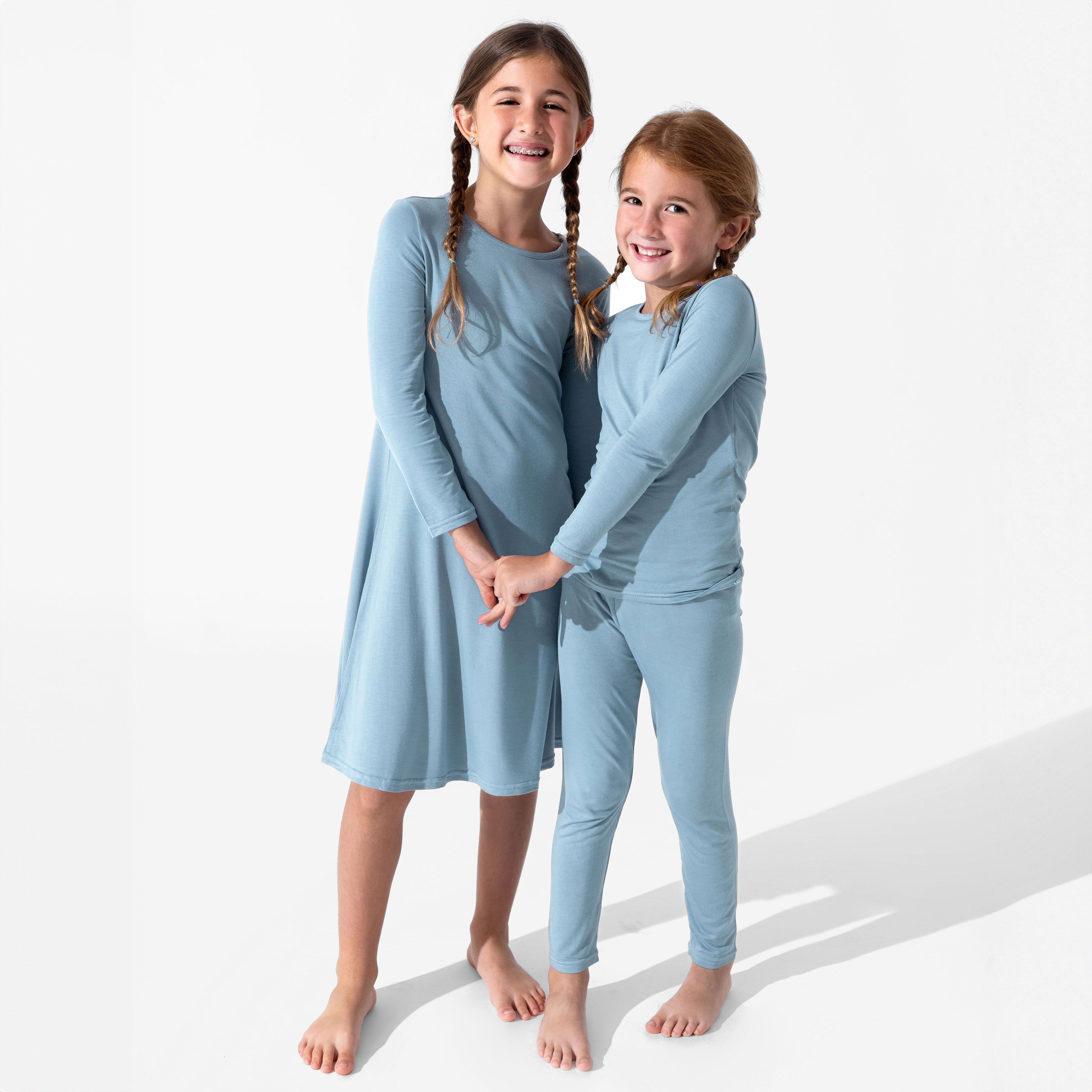 Oasis Teal Bamboo Kids Pajamas