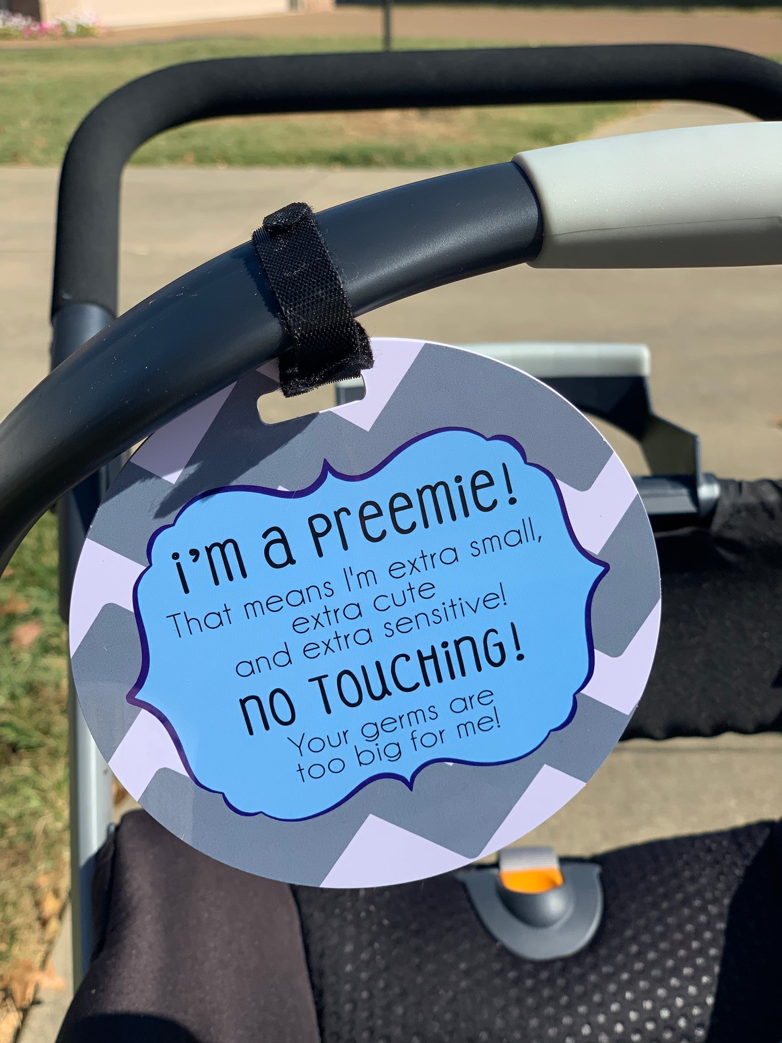 I'm A Preemie Boy No Touching Baby Car Seat Sign Tag