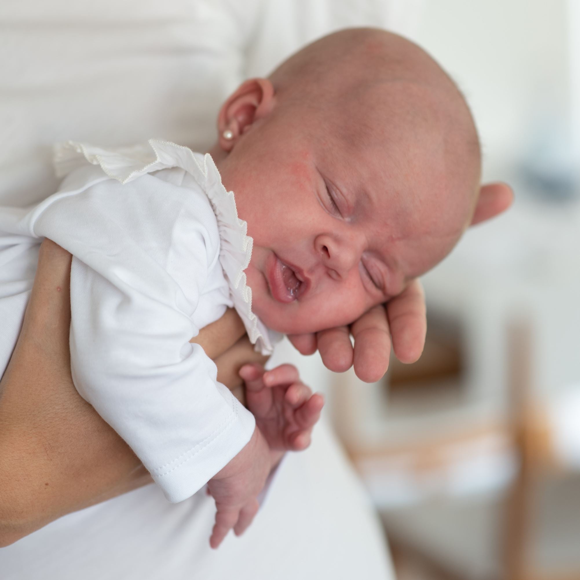 Smocked Long Sleeve Bodysuit, White