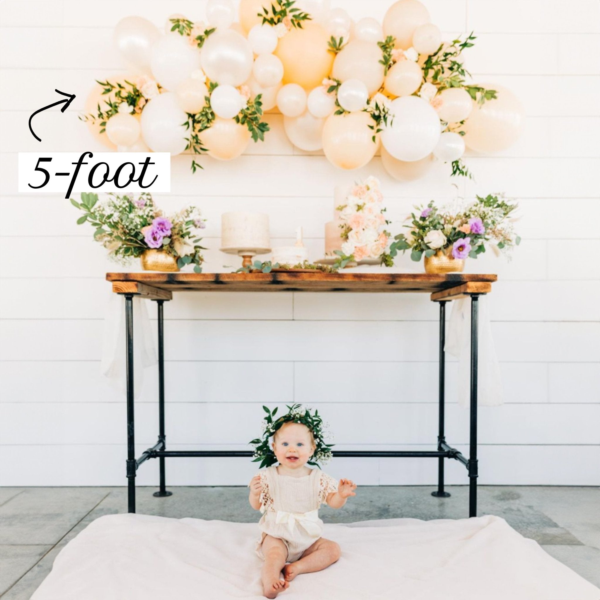 Neutral Boho Balloon Garland Kit – Blush, Linen & White
