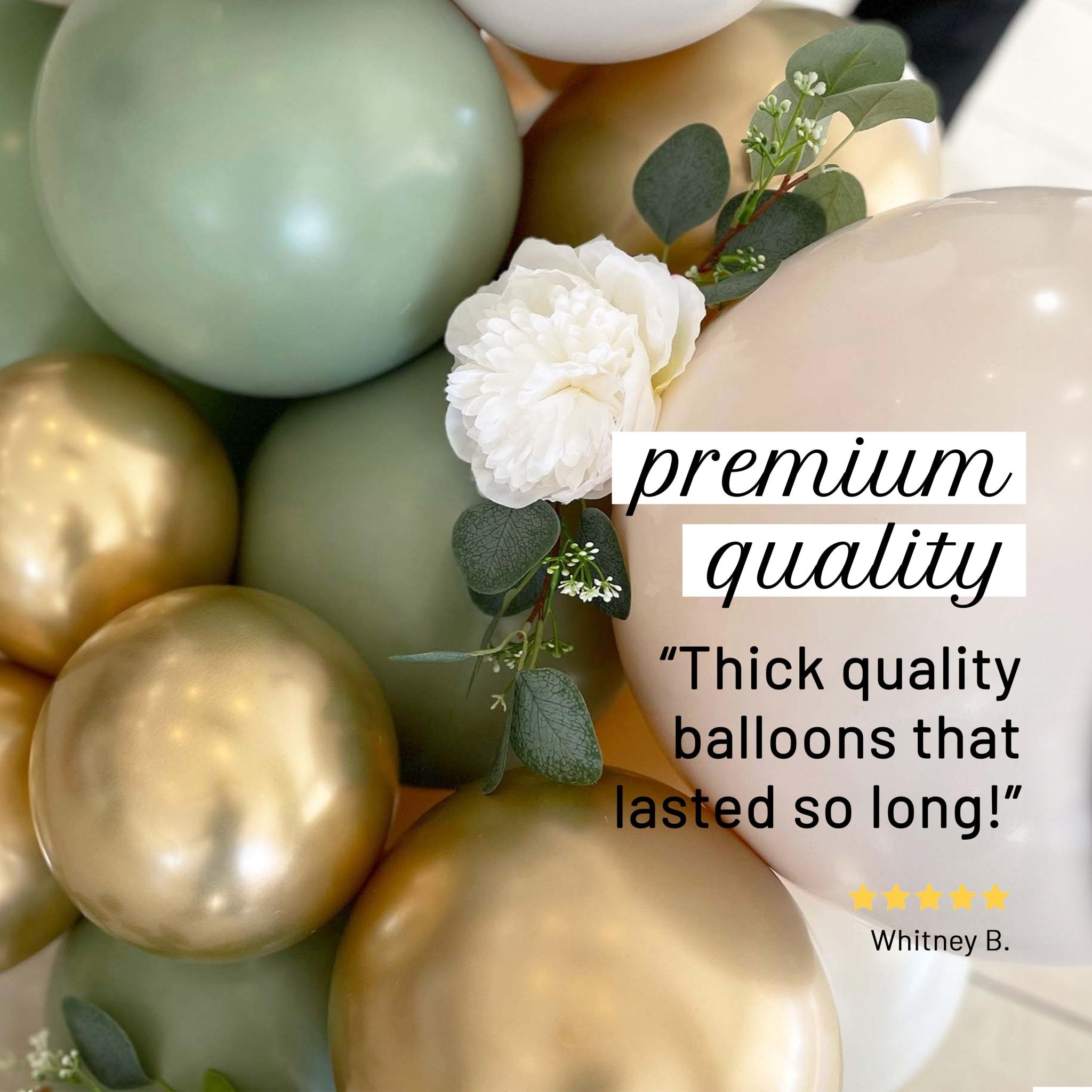 Tropical Safari Balloon Garland Kit – Sage Green, Gold & Linen