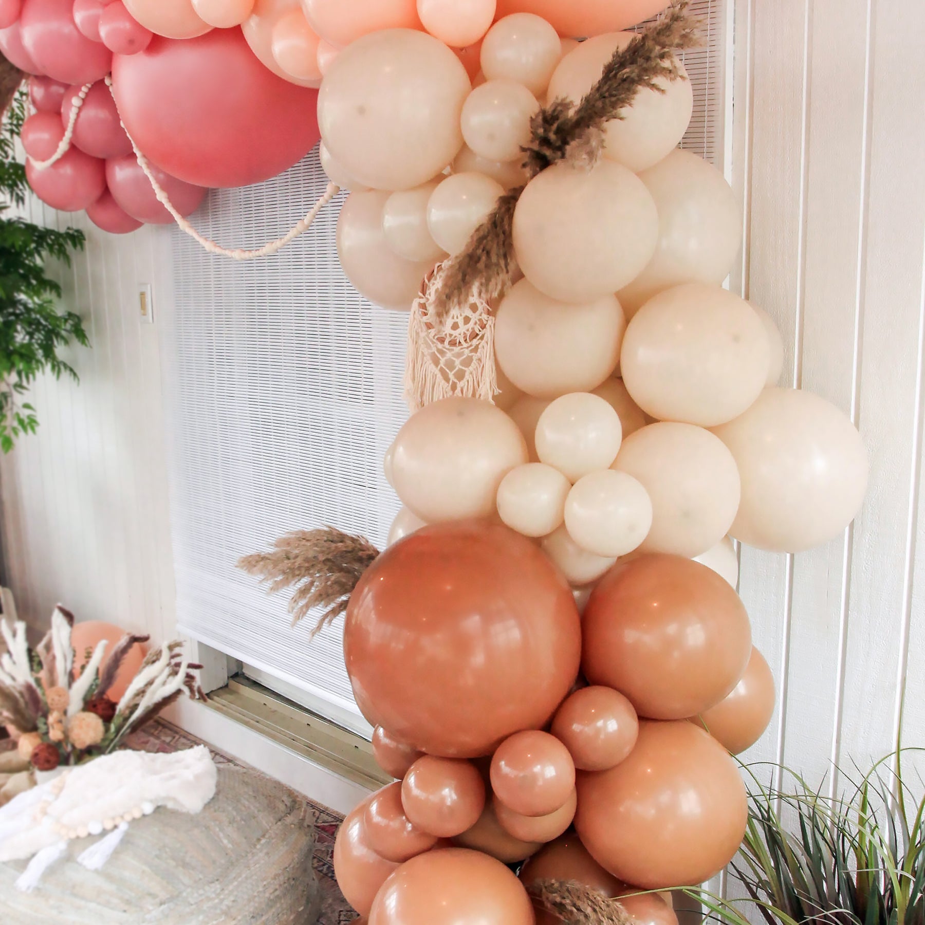 Moody Boho Rainbow Balloon Arch Kit – Dusty Rose + Mocha